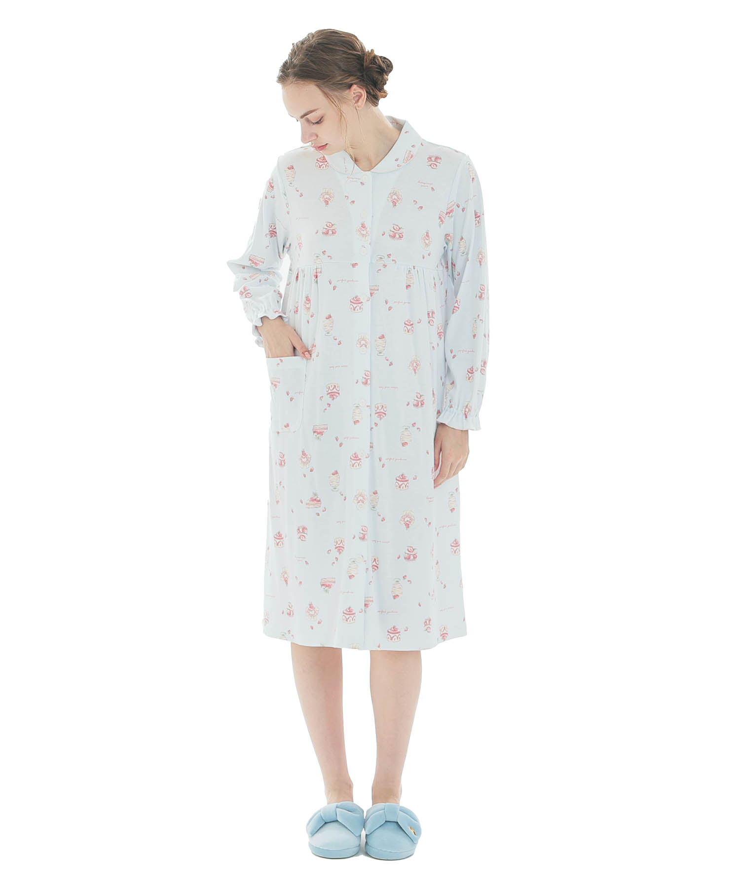 スムーススイーツワンピース_パジャマ&ルームウェア-ワンピース・ネグリジェ_ブルー_1