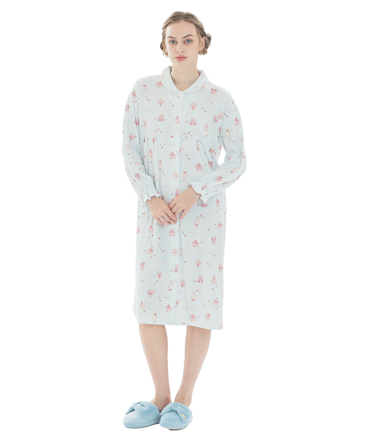 スムーススイーツワンピース_パジャマ&ルームウェア-ワンピース・ネグリジェ_ブルー_2