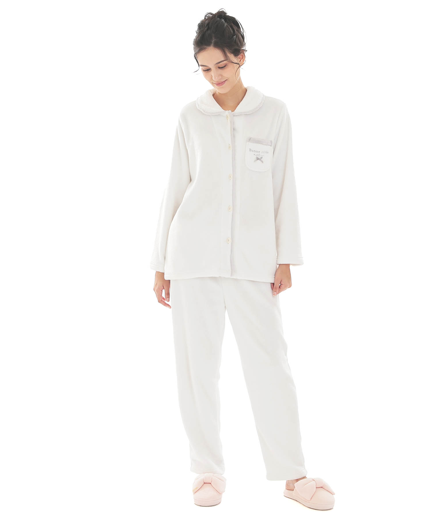 スノーパウダームジシャツパジャマ_パジャマ&ルームウェア-セットアップ_ホワイト_1