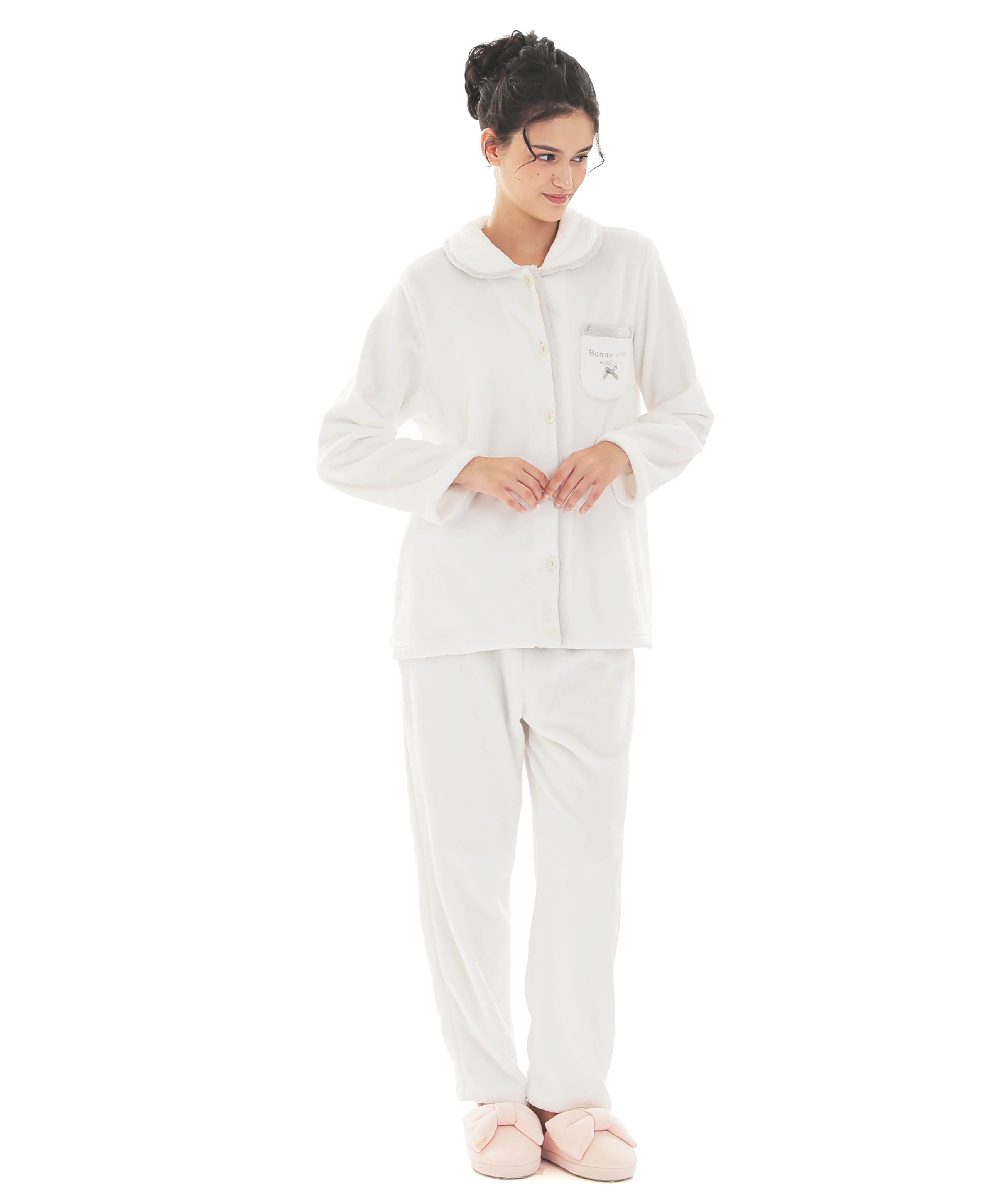 スノーパウダームジシャツパジャマ_パジャマ&ルームウェア-セットアップ_ホワイト_2