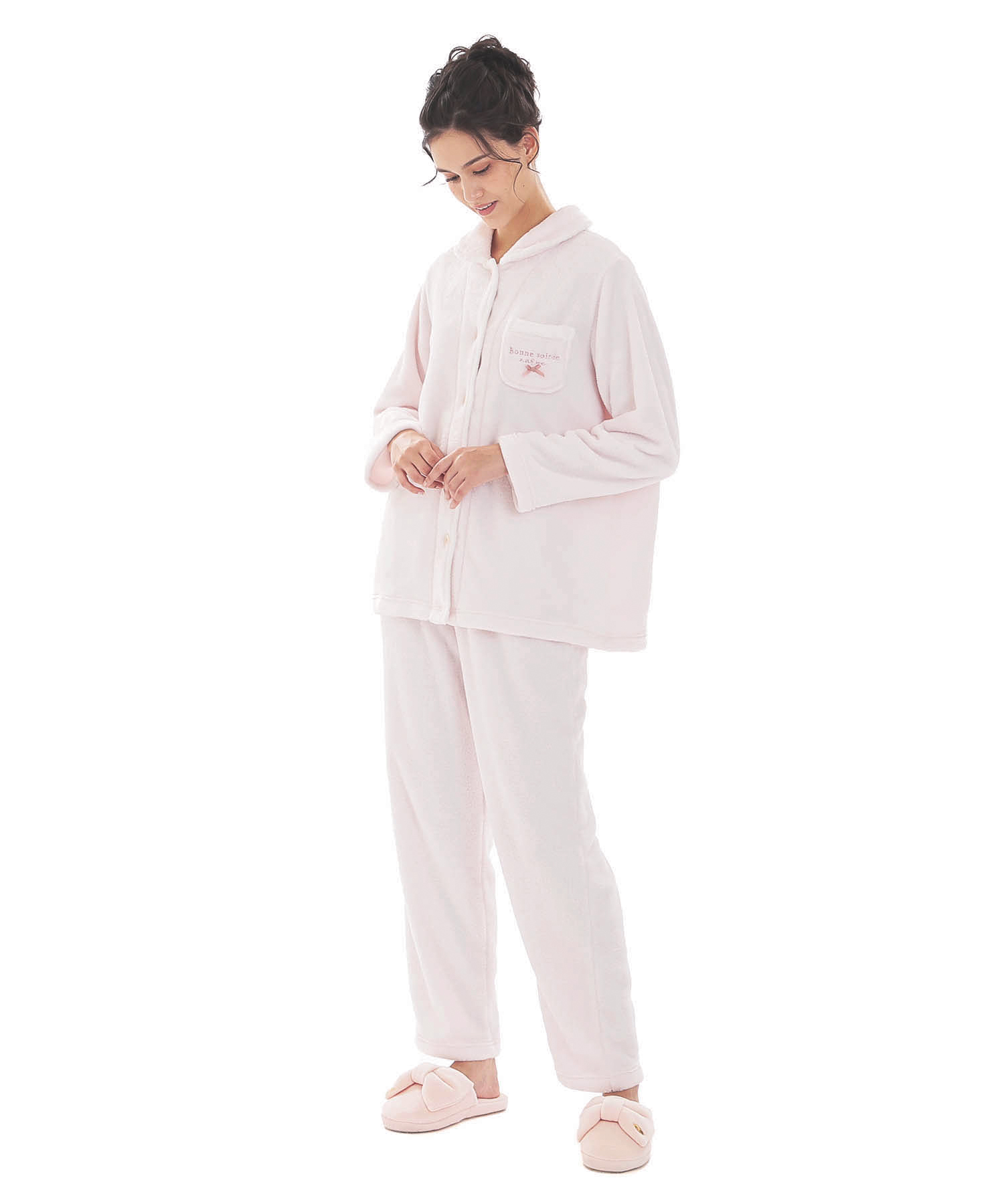 スノーパウダームジシャツパジャマ_パジャマ&ルームウェア-セットアップ_ピンク_2