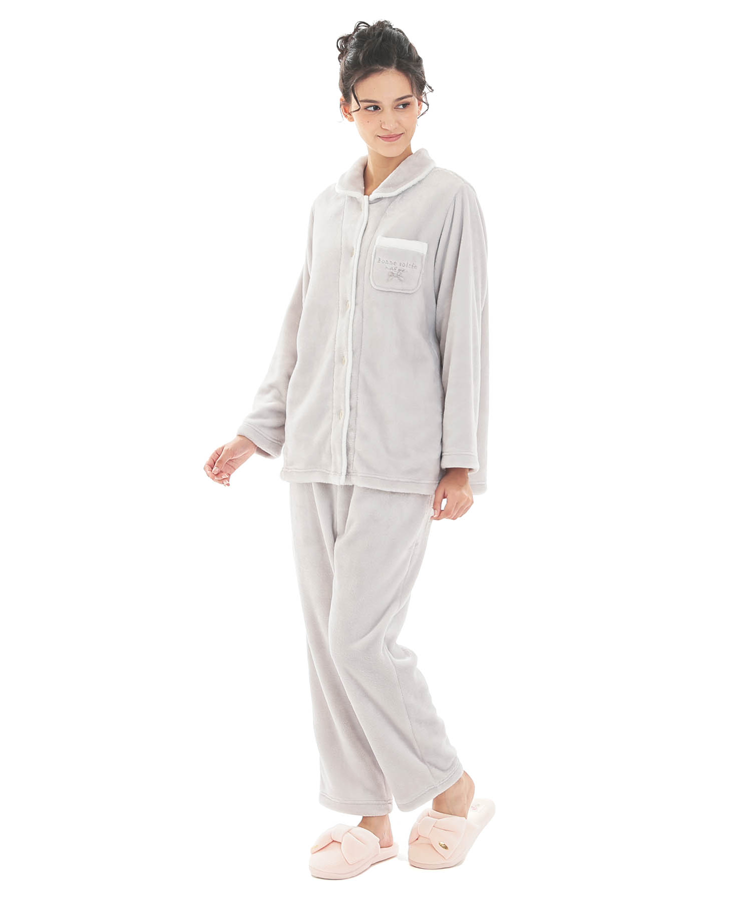 スノーパウダームジシャツパジャマ_パジャマ&ルームウェア-セットアップ_グレー_1