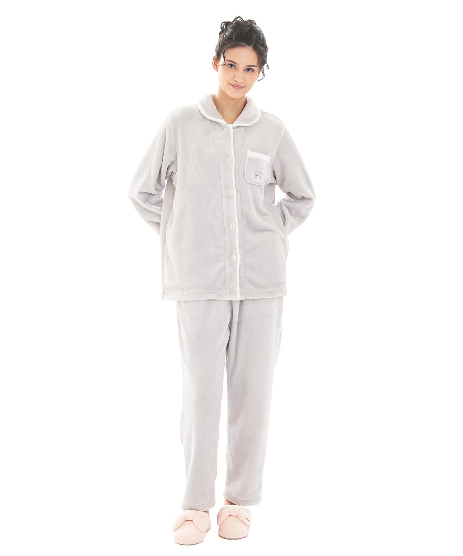 スノーパウダームジシャツパジャマ_パジャマ&ルームウェア-セットアップ_グレー_2