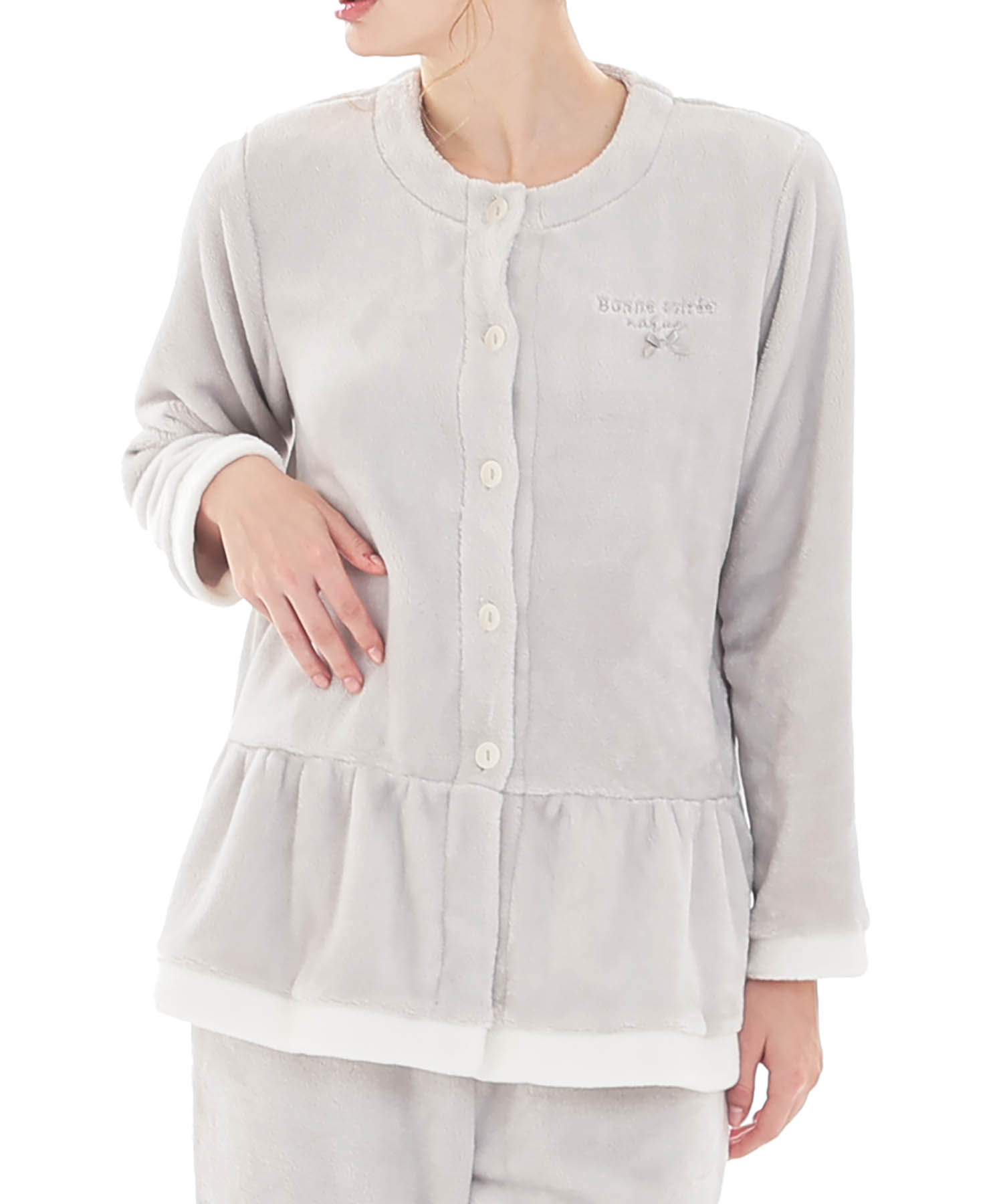 スノーパウダームジペプラムパジャマ_パジャマ&ルームウェア-セットアップ_グレー_0