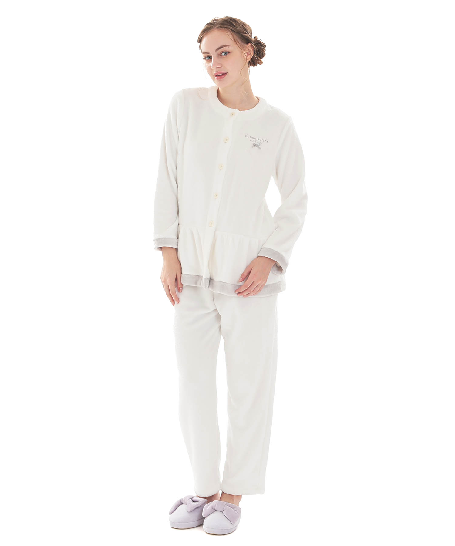 スノーパウダームジペプラムパジャマ_パジャマ&ルームウェア-セットアップ_ホワイト_2