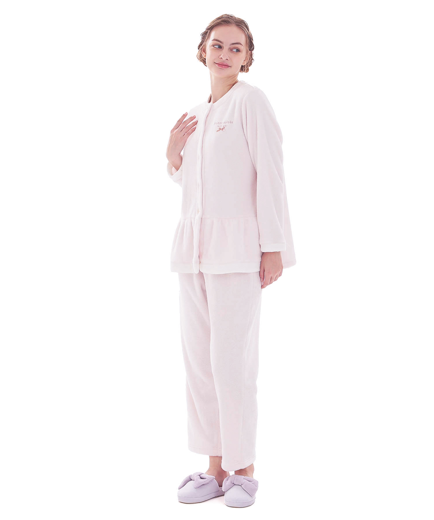 スノーパウダームジペプラムパジャマ_パジャマ&ルームウェア-セットアップ_ピンク_2