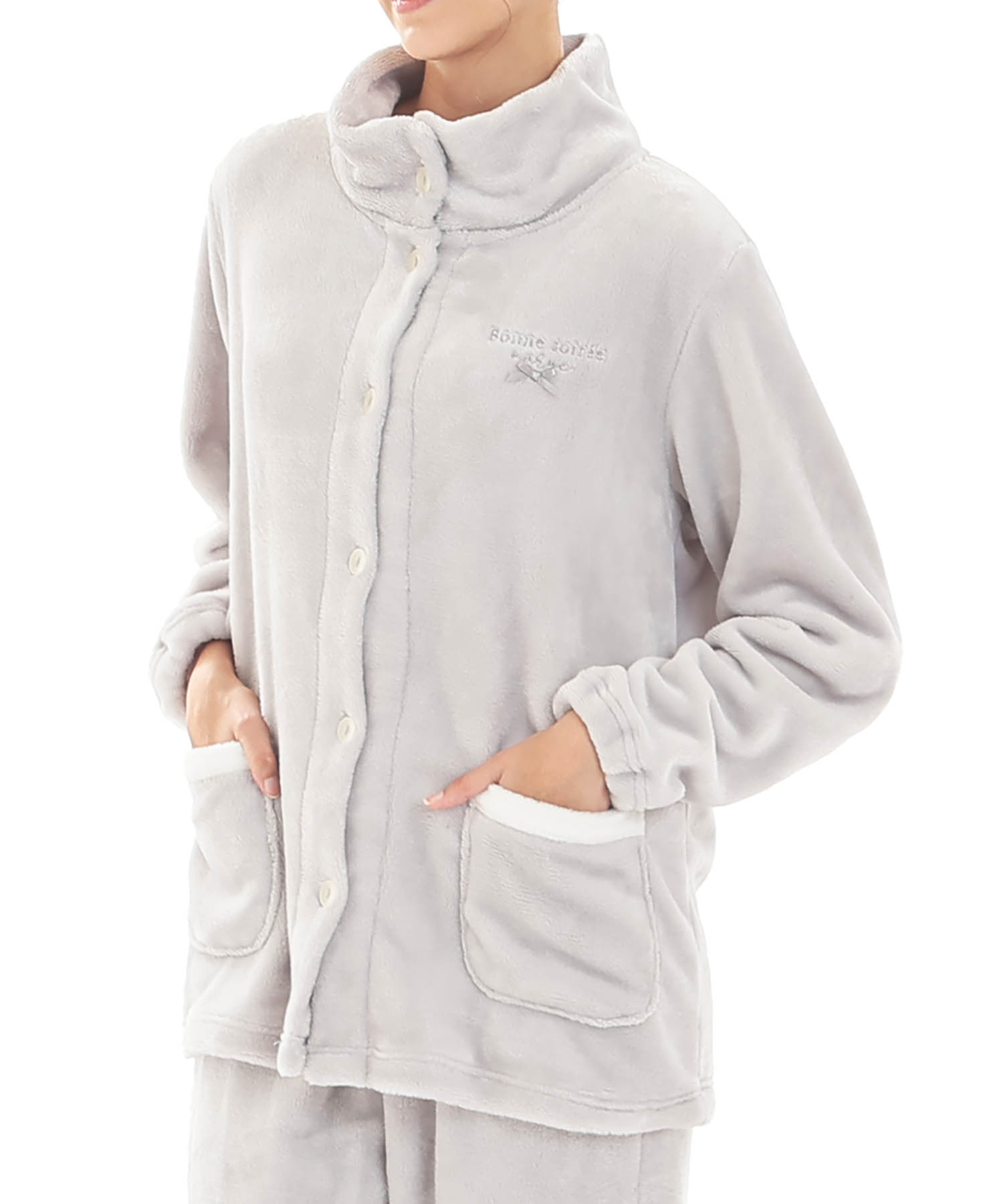 スノーパウダームジスタンドカラーパジャマ_パジャマ&ルームウェア-セットアップ_グレー_0