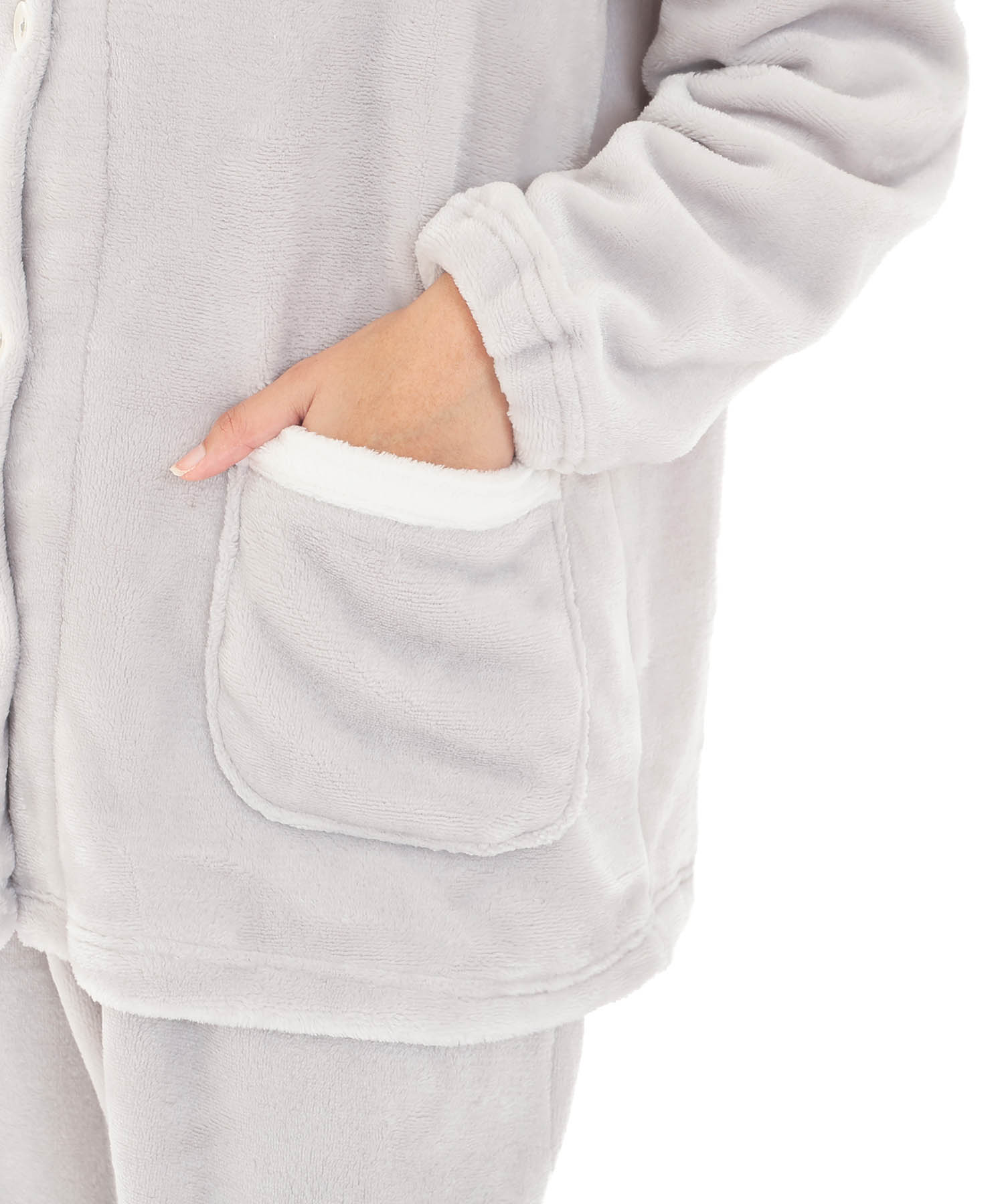 スノーパウダームジスタンドカラーパジャマ_パジャマ&ルームウェア-セットアップ_グレー_5