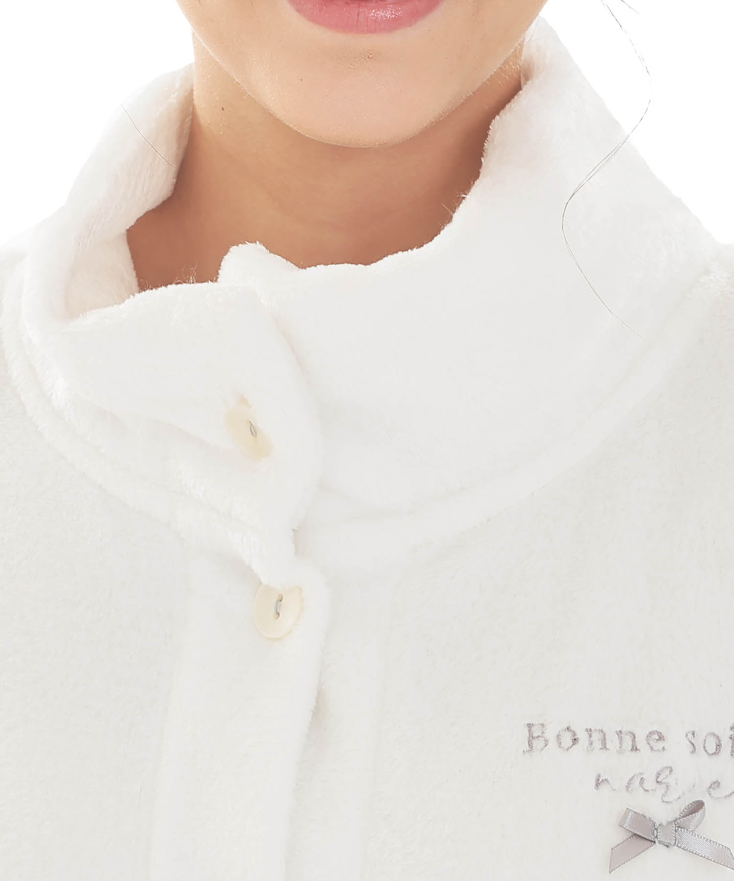 スノーパウダームジスタンドカラーパジャマ_パジャマ&ルームウェア-セットアップ_ホワイト_3