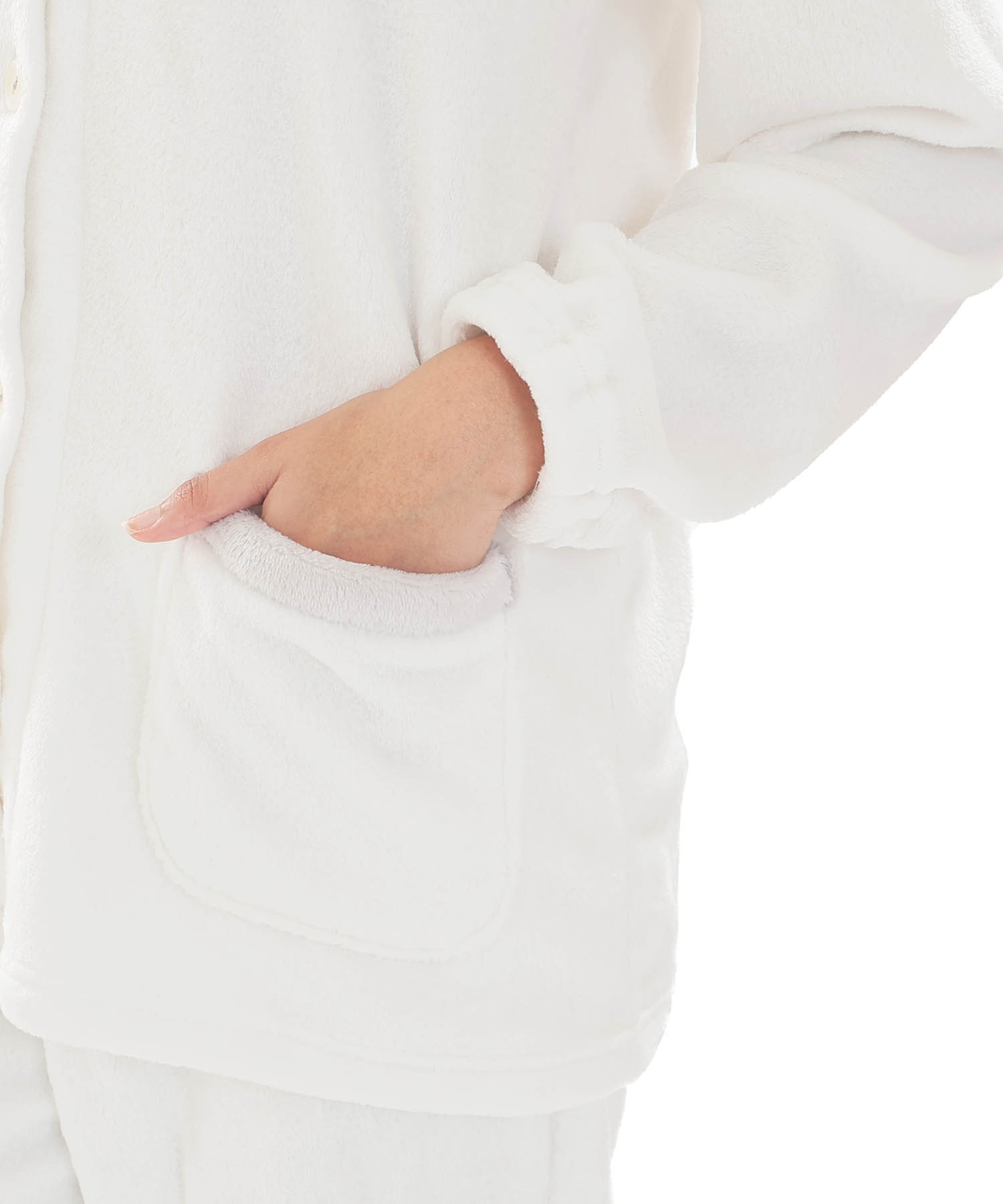 スノーパウダームジスタンドカラーパジャマ_パジャマ&ルームウェア-セットアップ_ホワイト_5