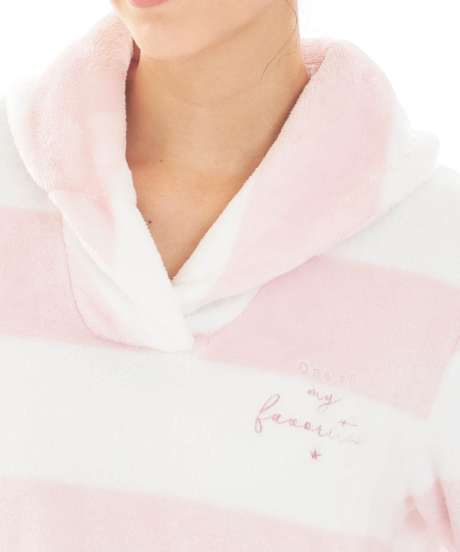 スノーパウダーボーダーショールカラーパジャマ_パジャマ&ルームウェア-セットアップ_ピンク_3