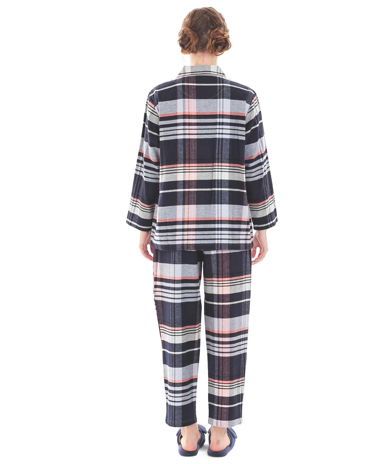 ビエラチェックシャツパジャマ_パジャマ&ルームウェア-セットアップ_ネイビー_6
