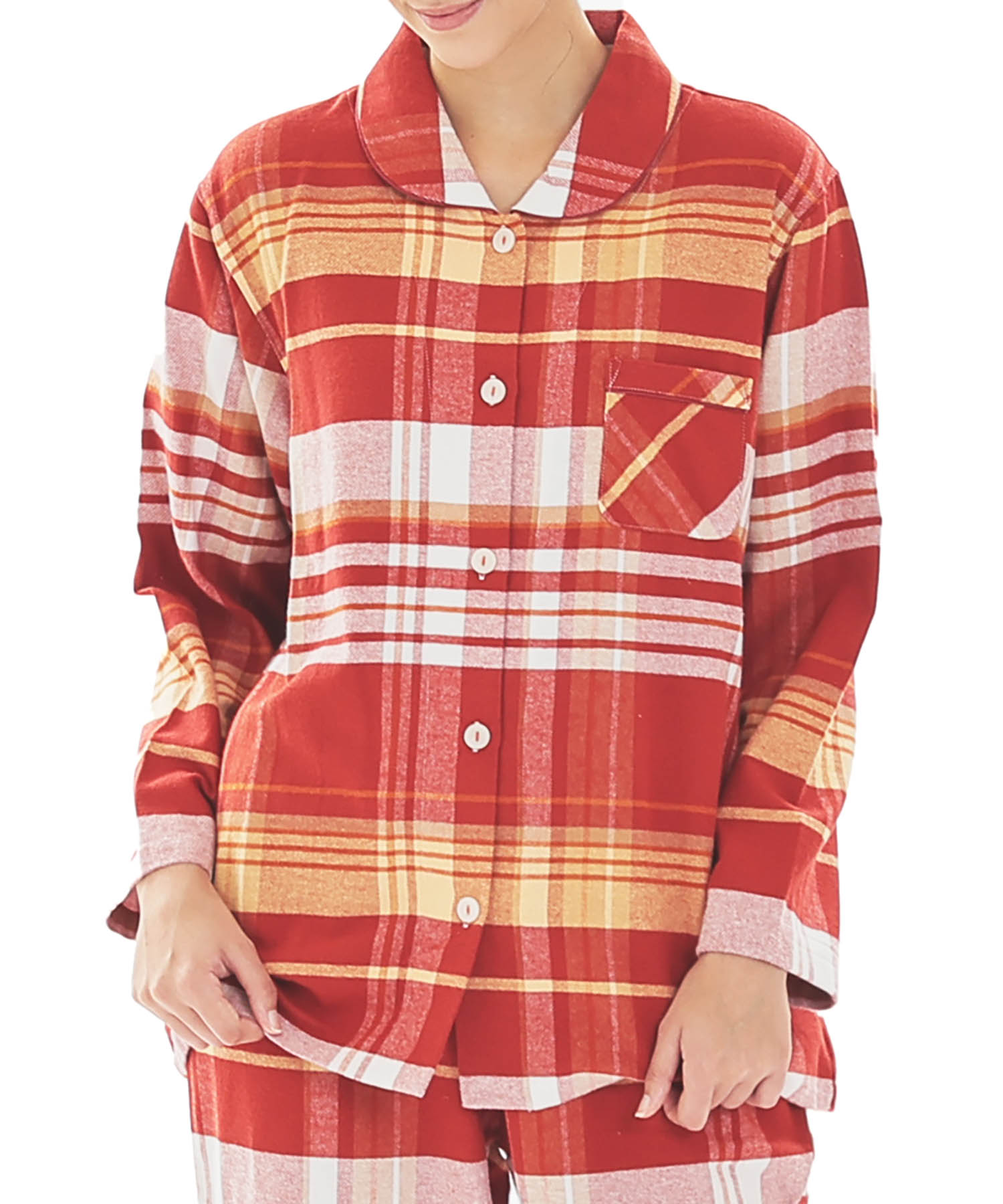 ビエラチェックシャツパジャマ_パジャマ&ルームウェア-セットアップ_レッド_0