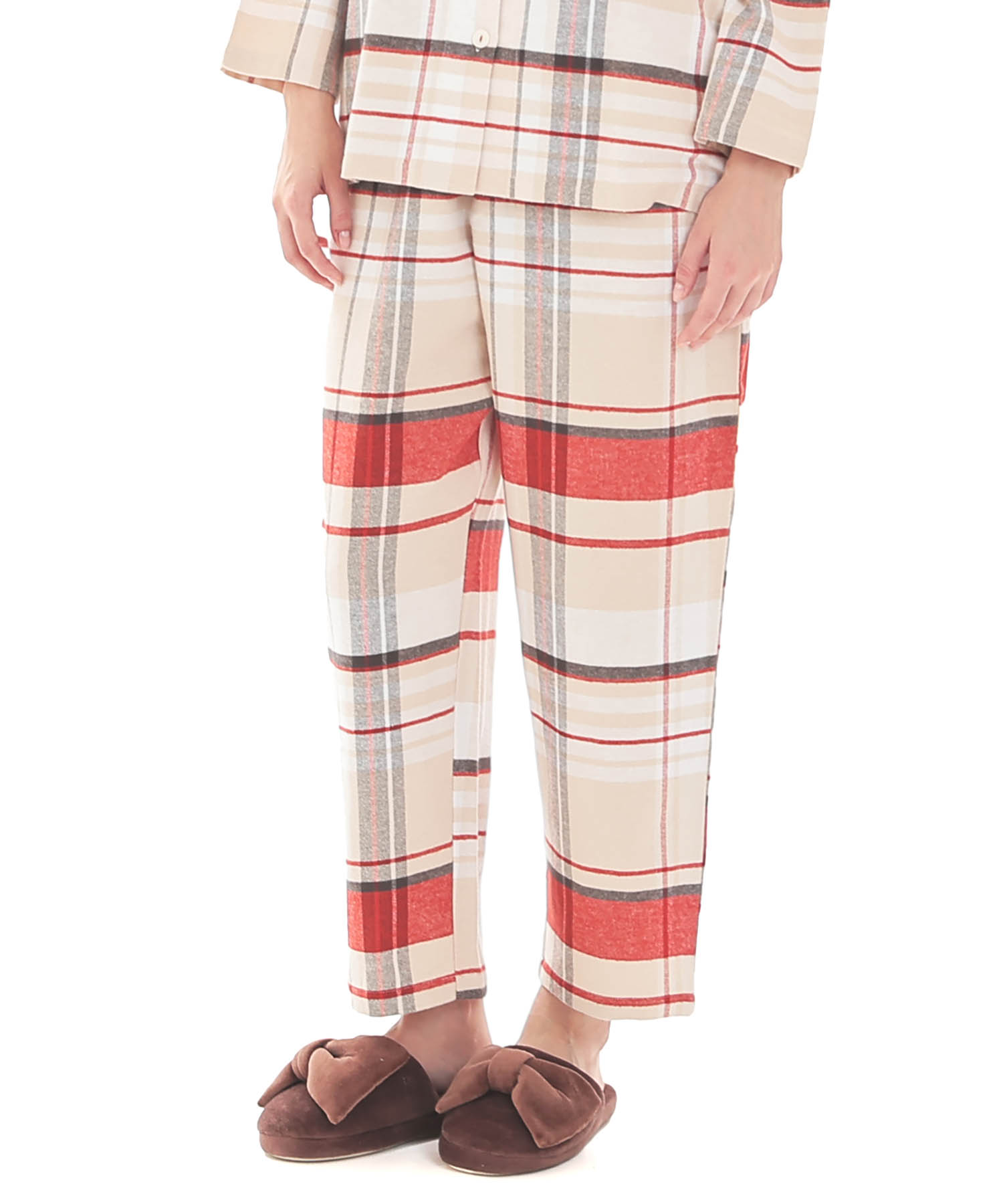 ビエラチェックシャツパジャマ_パジャマ&ルームウェア-セットアップ_ベージュ_5