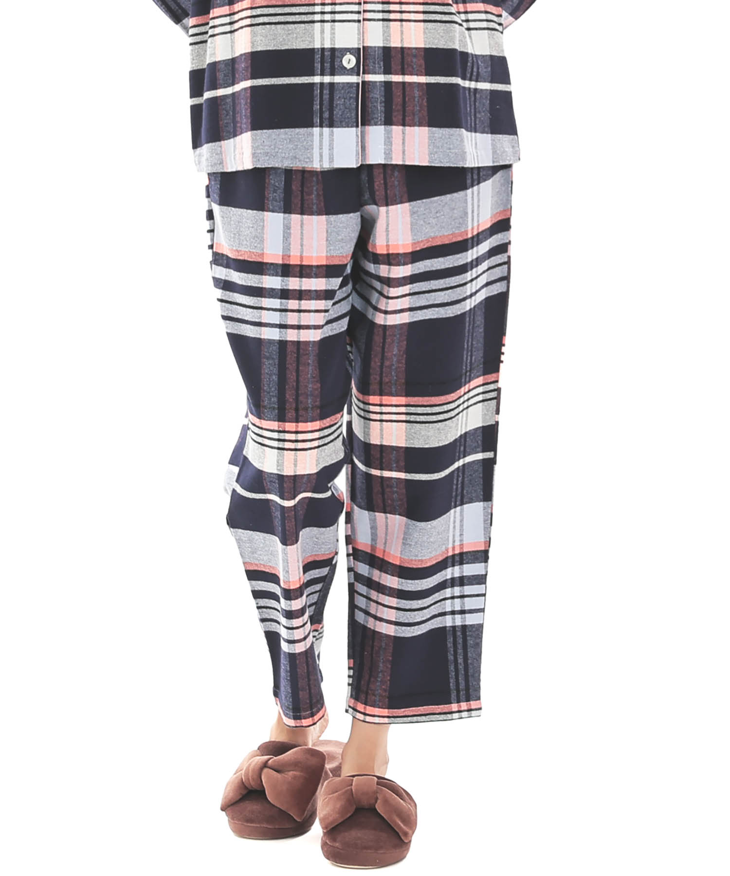 ビエラチェックテーラードパジャマ_パジャマ&ルームウェア-セットアップ_ネイビー_5