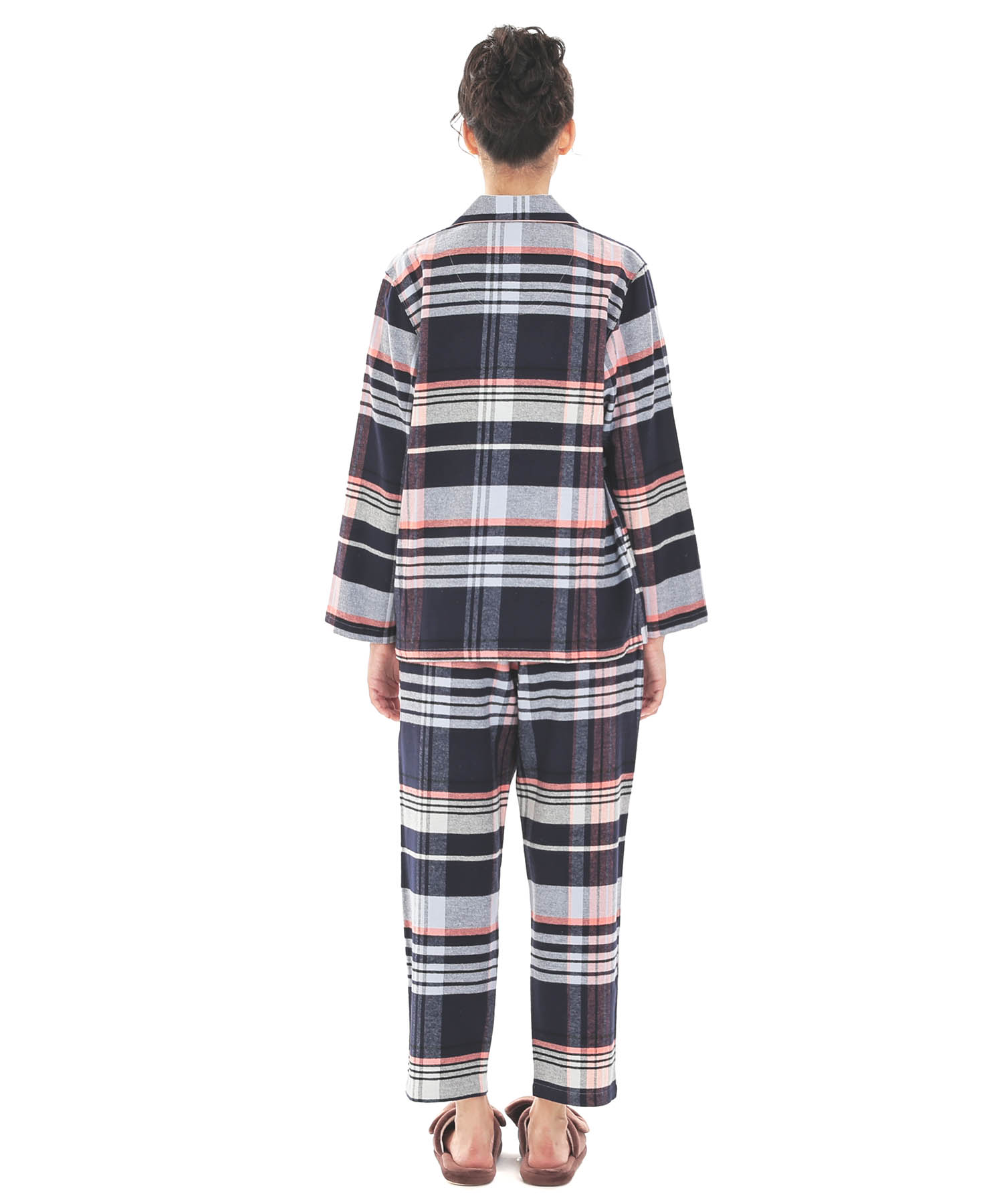 ビエラチェックテーラードパジャマ_パジャマ&ルームウェア-セットアップ_ネイビー_6