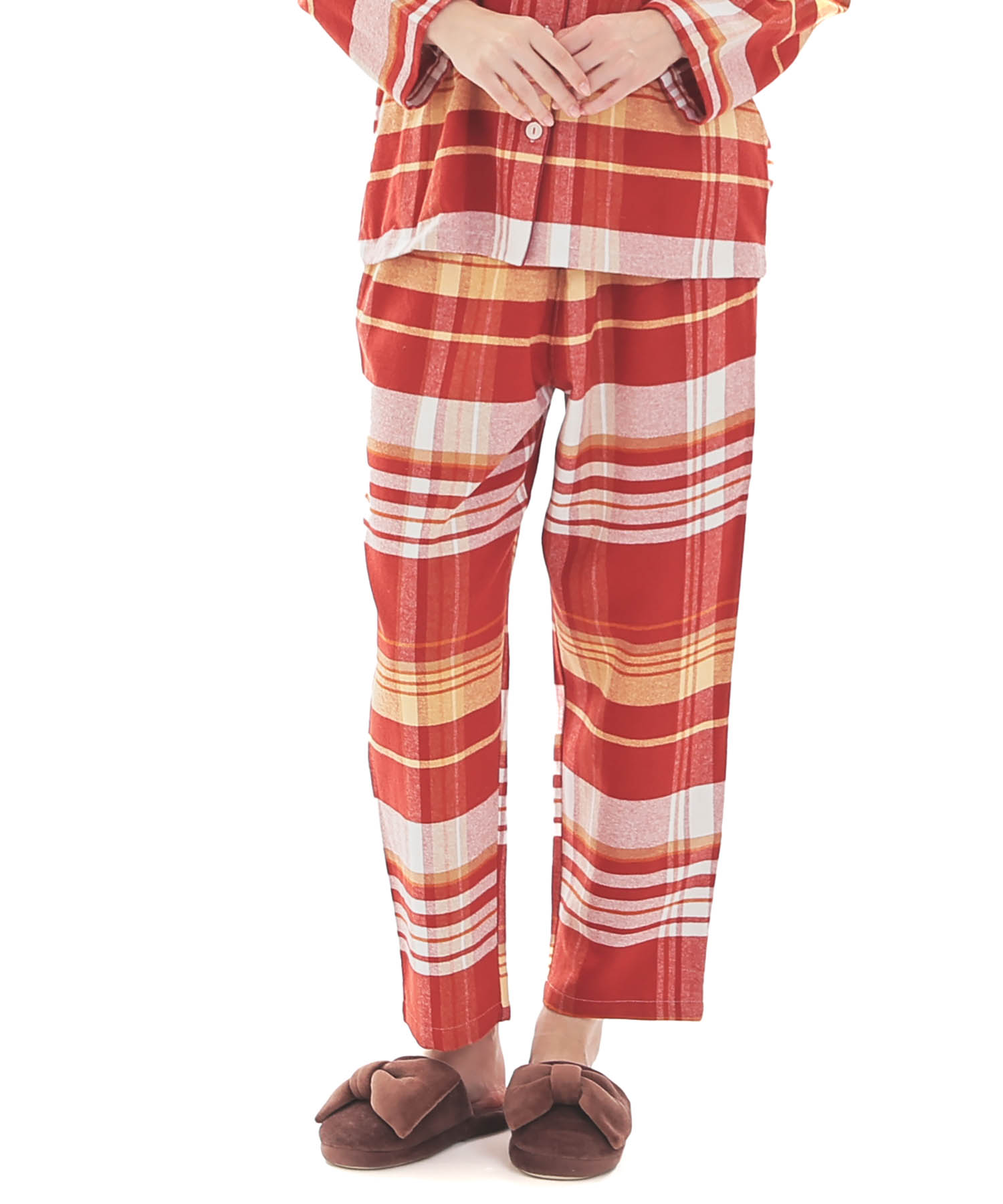 ビエラチェックテーラードパジャマ_パジャマ&ルームウェア-セットアップ_レッド_5