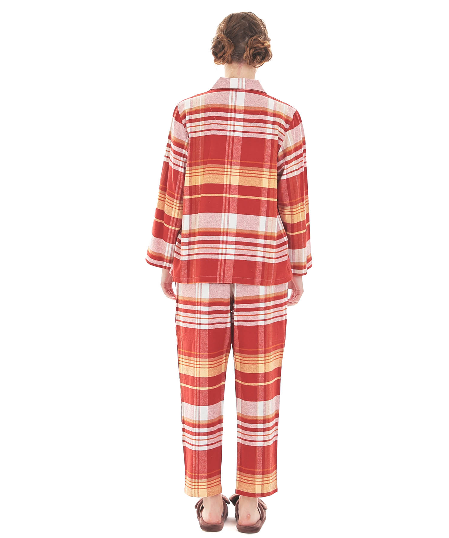 ビエラチェックテーラードパジャマ_パジャマ&ルームウェア-セットアップ_レッド_6