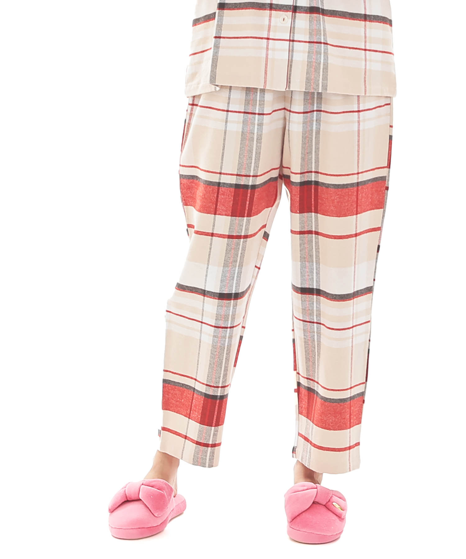 ビエラチェックテーラードパジャマ_パジャマ&ルームウェア-セットアップ_ベージュ_5