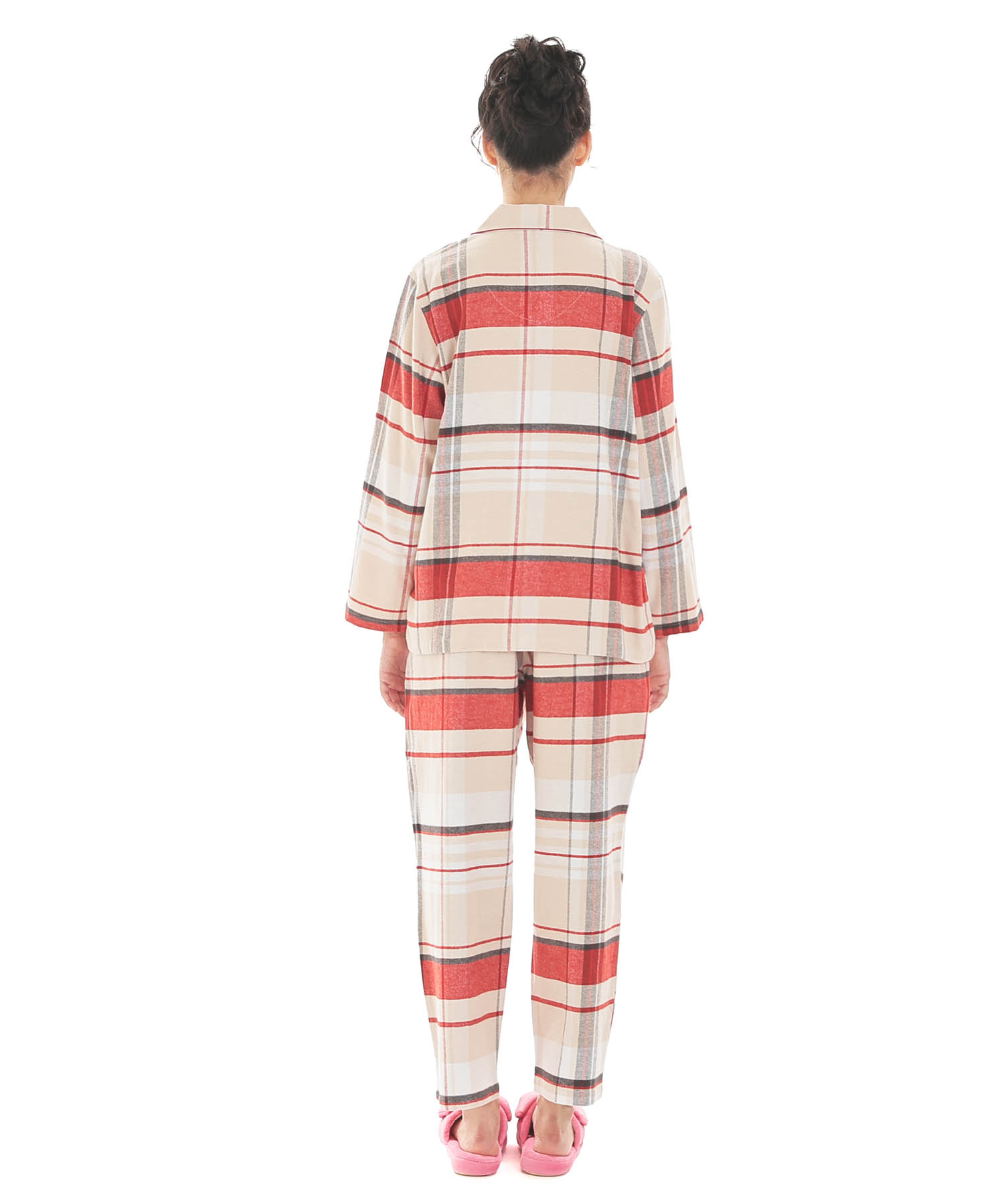 ビエラチェックテーラードパジャマ_パジャマ&ルームウェア-セットアップ_ベージュ_6