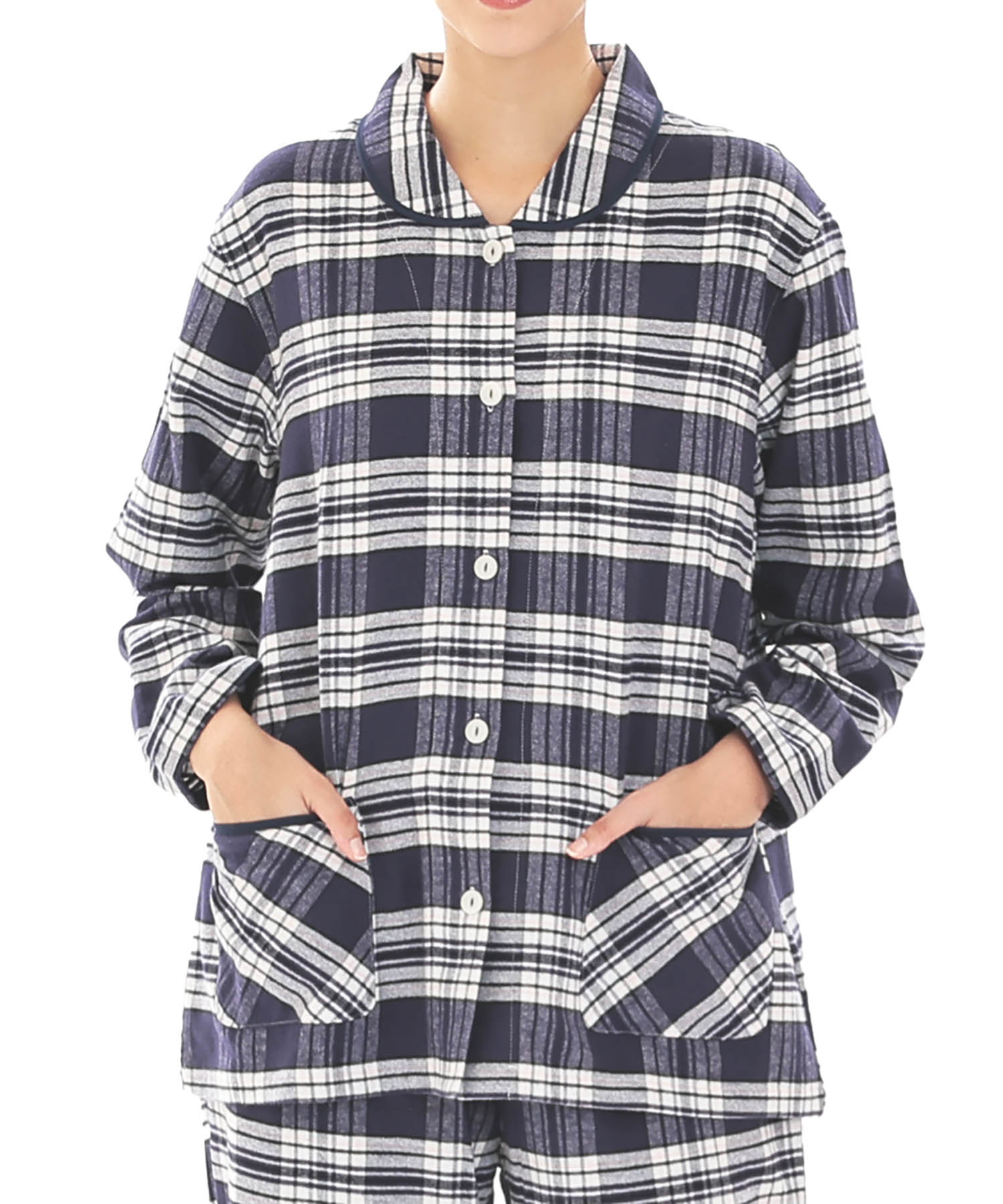 ビエラタータンチェックシャツパジャマ_パジャマ&ルームウェア-セットアップ_ネイビー_0