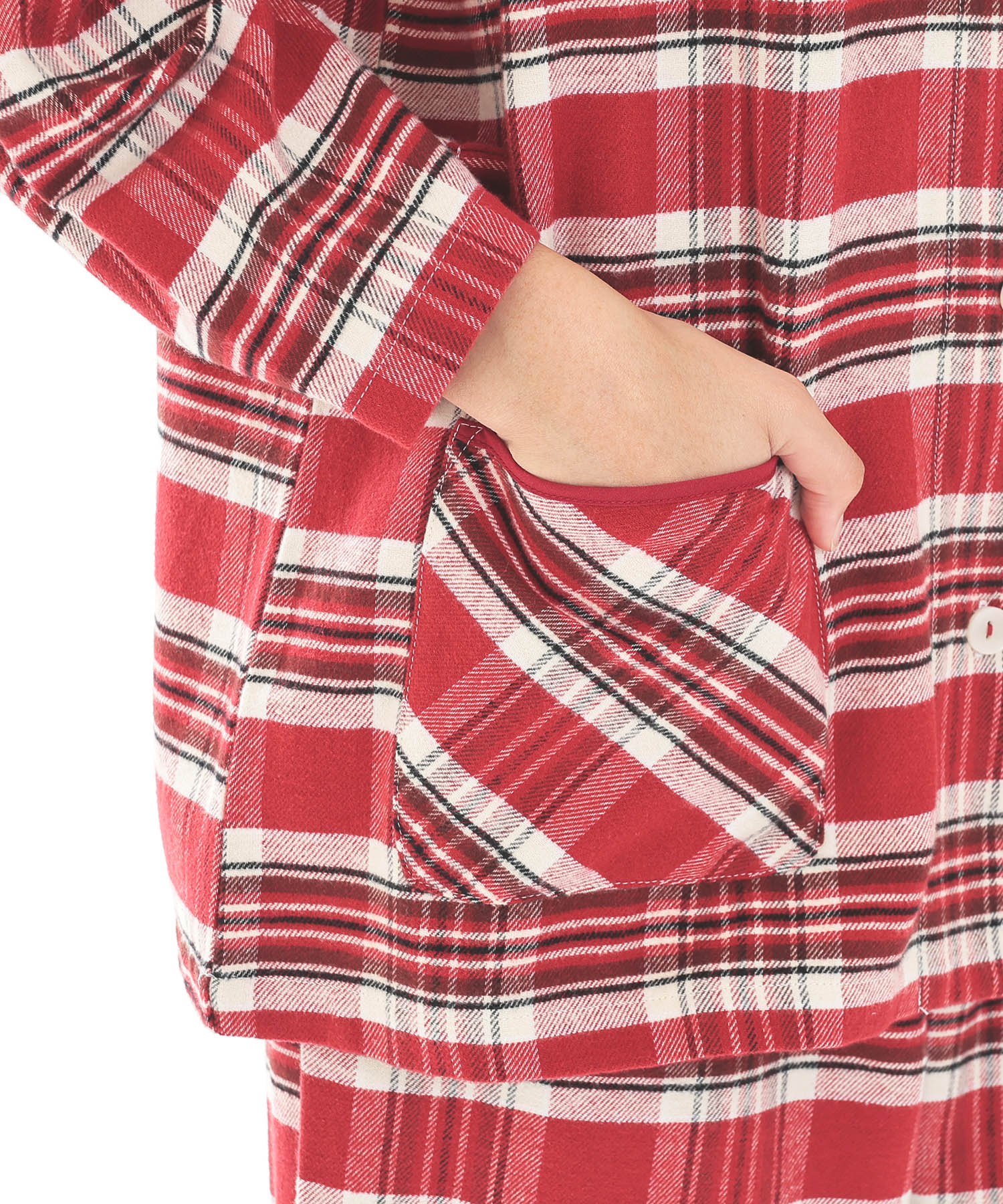 ビエラタータンチェックシャツパジャマ_パジャマ&ルームウェア-セットアップ_レッド_4