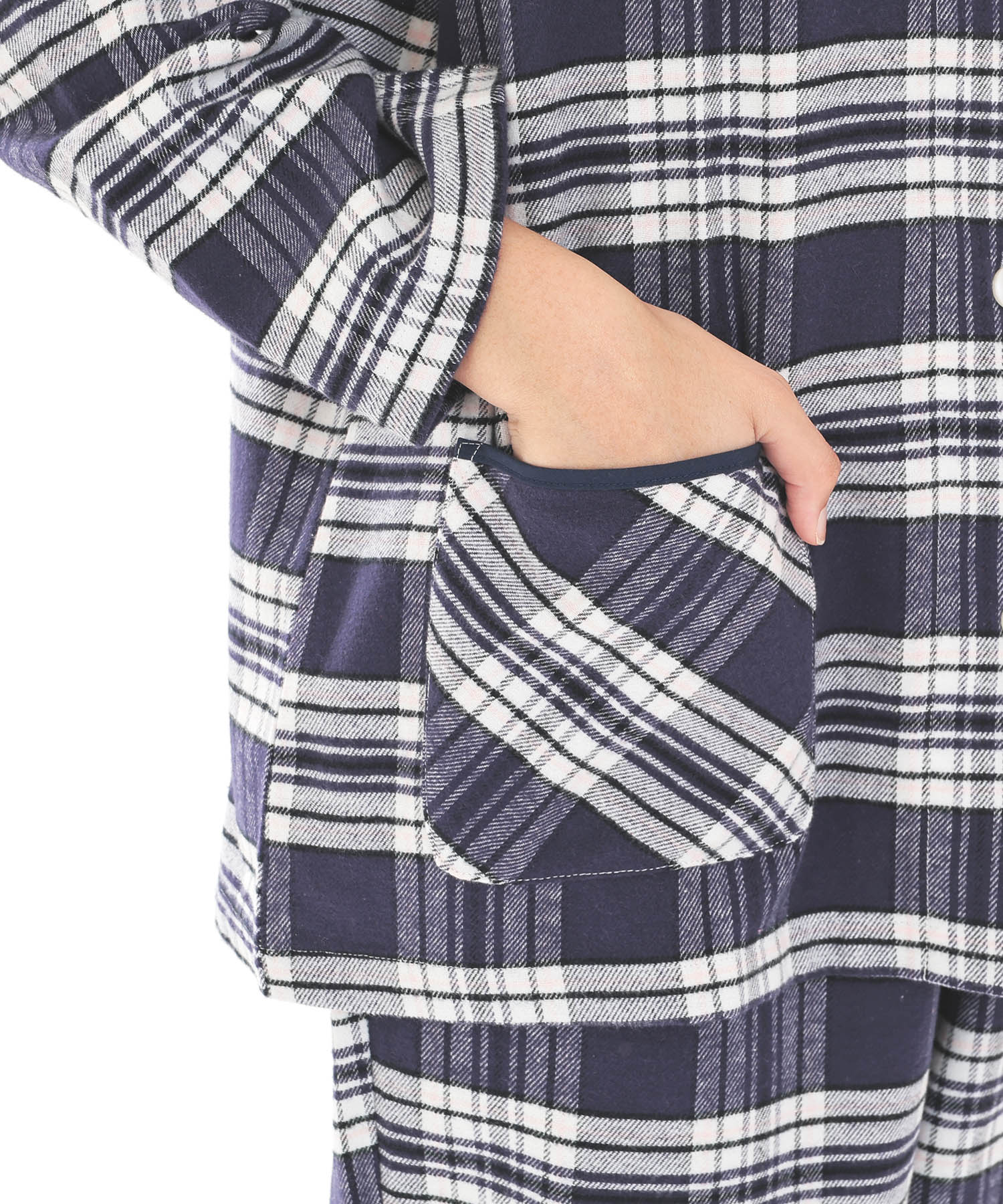 ビエラタータンチェックシャツパジャマ_パジャマ&ルームウェア-セットアップ_ネイビー_4