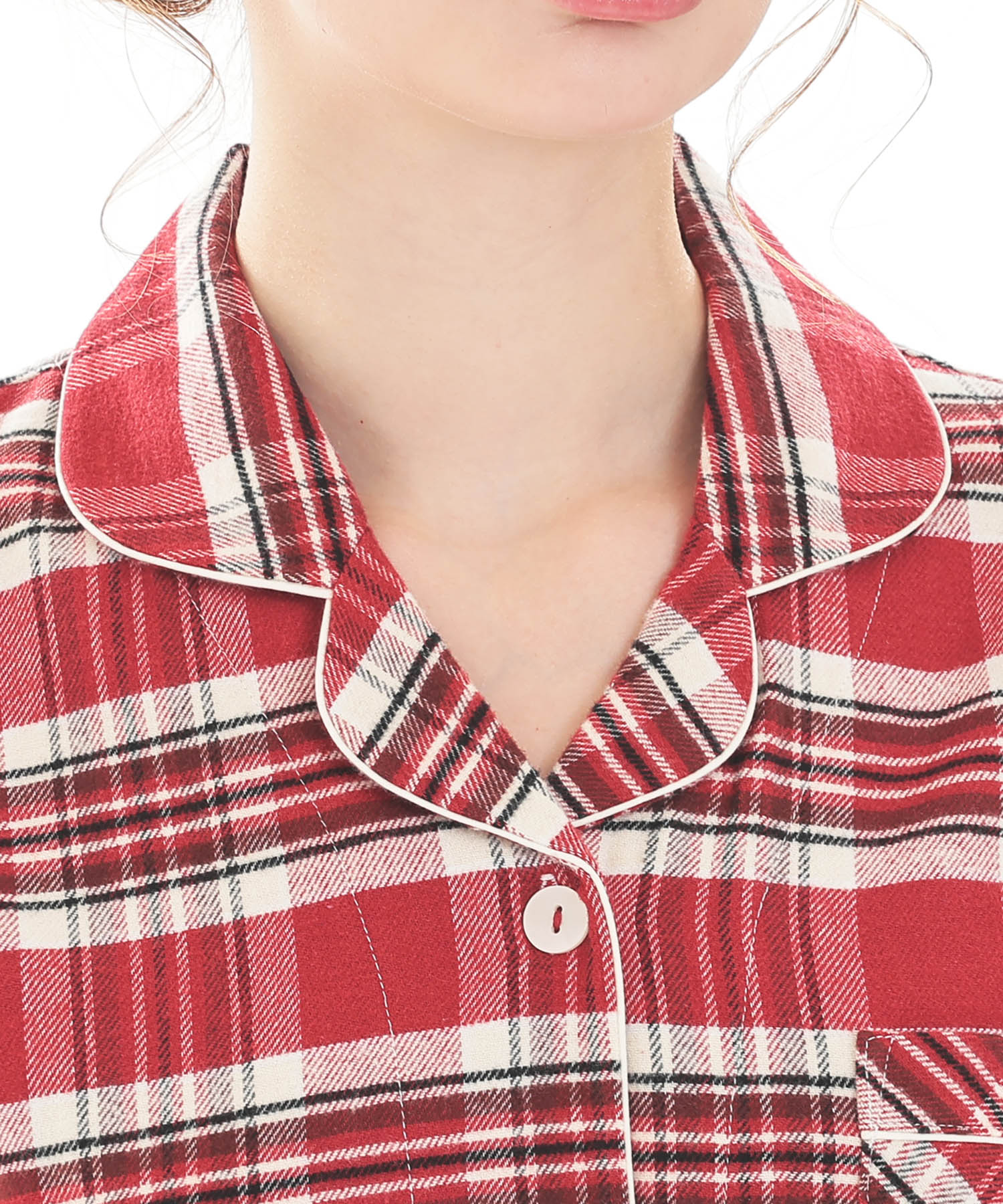 ビエラタータンチェックテーラードパジャマ_パジャマ&ルームウェア-セットアップ_レッド_3