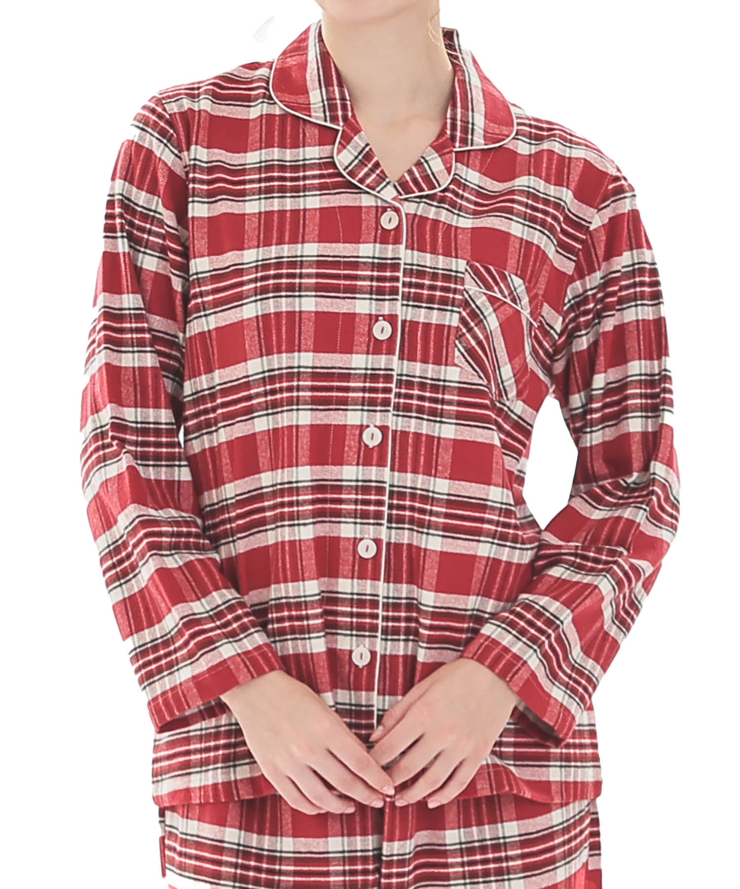 ビエラタータンチェックテーラードパジャマ_パジャマ&ルームウェア-セットアップ_レッド_0