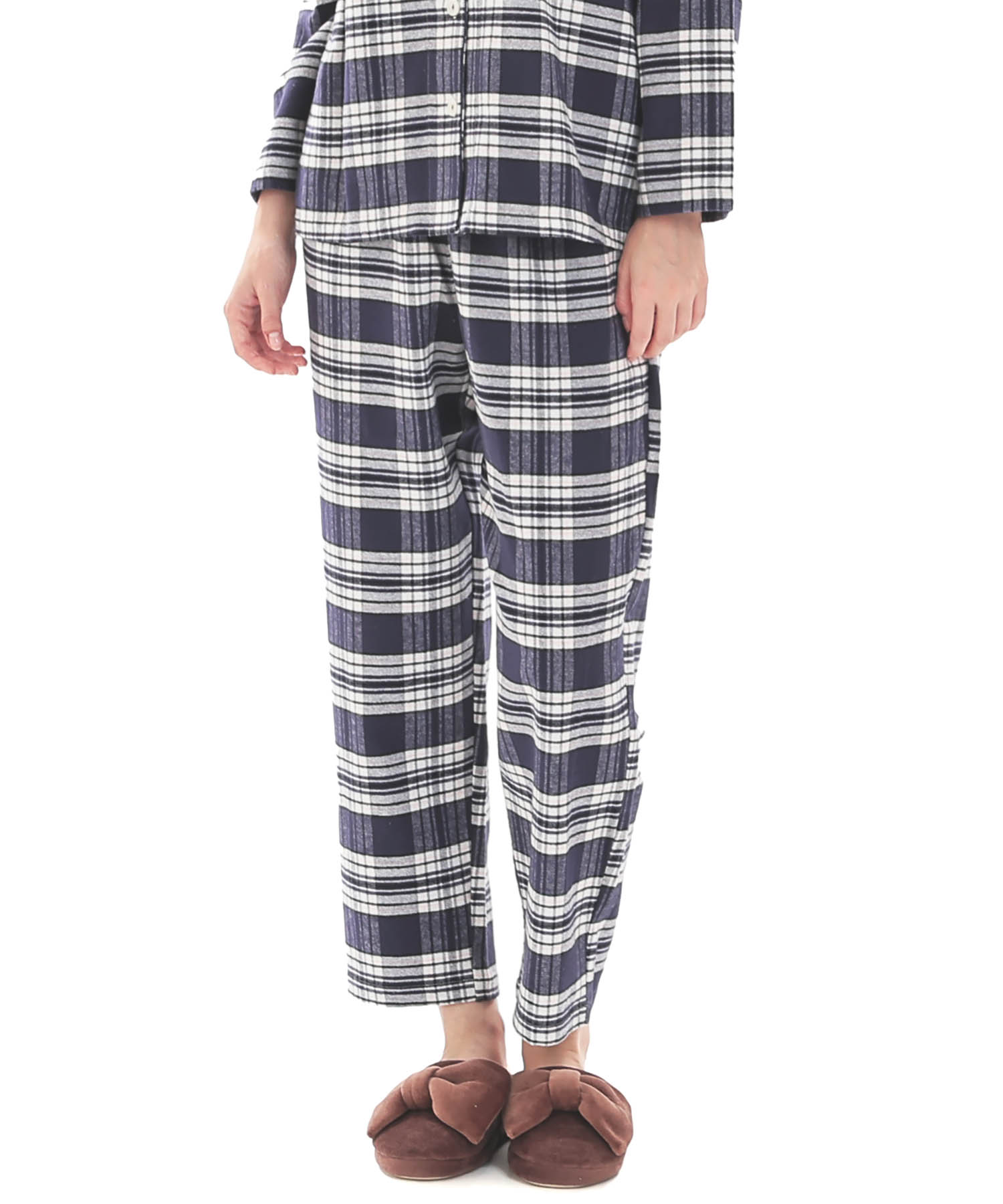 ビエラタータンチェックテーラードパジャマ_パジャマ&ルームウェア-セットアップ_ネイビー_5