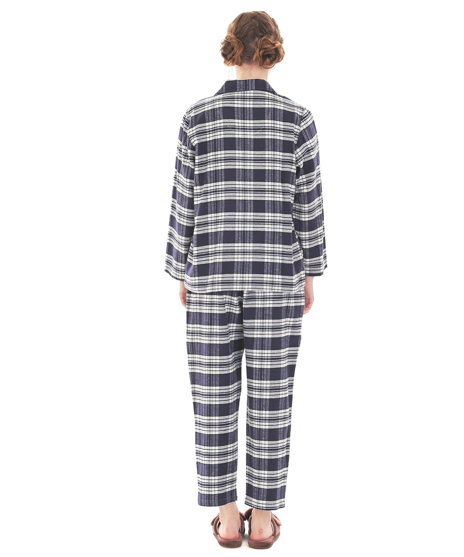 ビエラタータンチェックテーラードパジャマ_パジャマ&ルームウェア-セットアップ_ネイビー_6