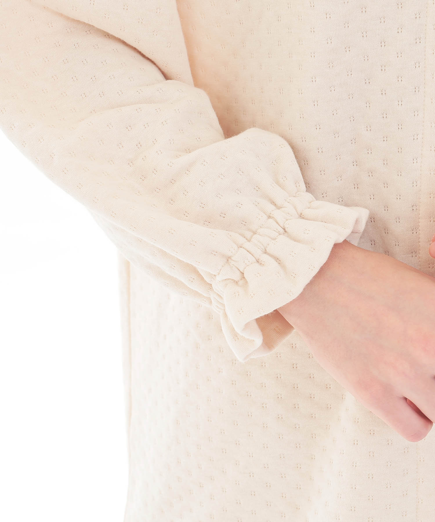 接結（綿入り）ムジシャツパジャマ_パジャマ&ルームウェア-セットアップ_アイボリー_5