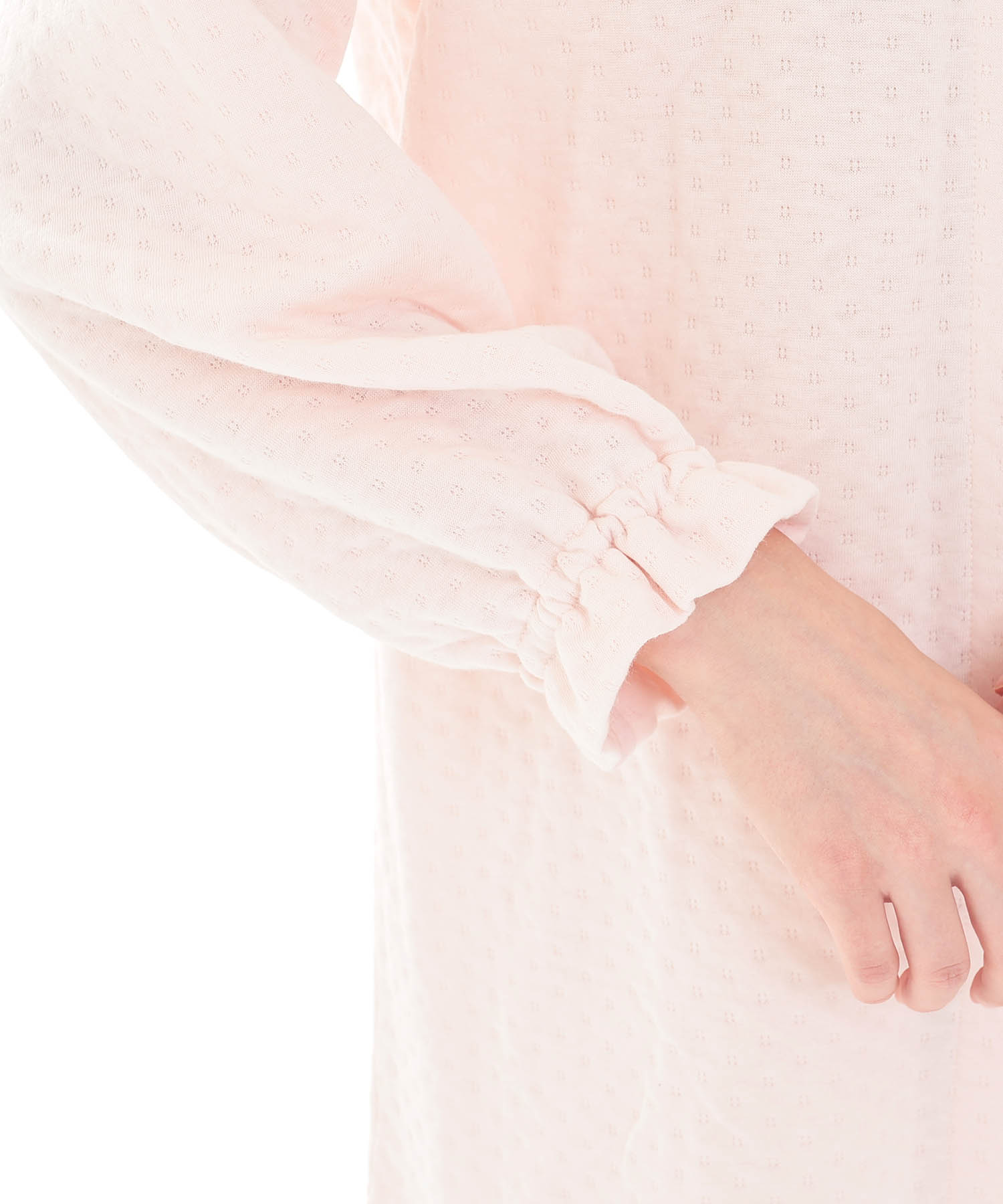 接結（綿入り）ムジシャツパジャマ_パジャマ&ルームウェア-セットアップ_ピンク_5