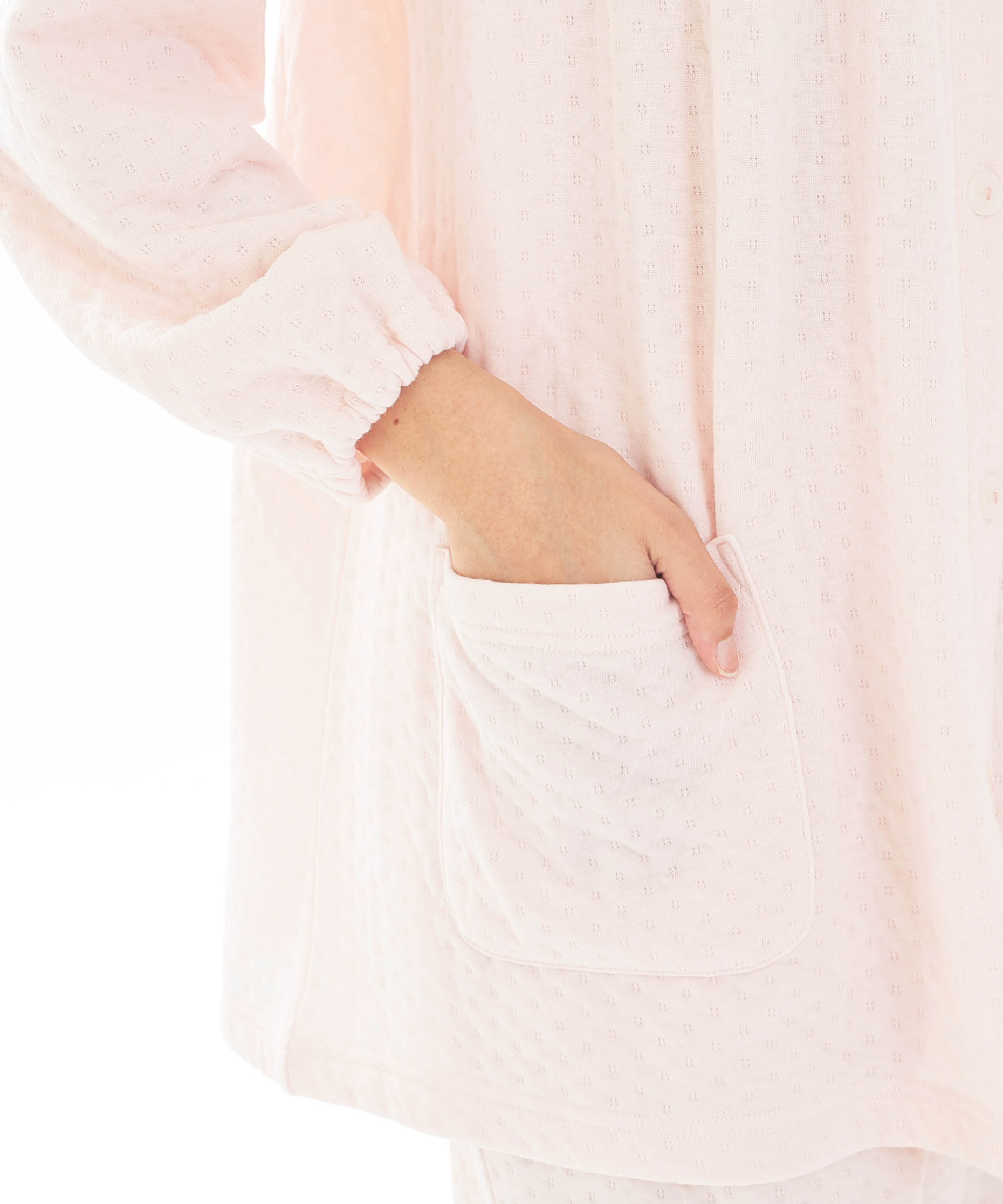 接結（綿入り）ムジフリルパジャマ_パジャマ&ルームウェア-セットアップ_ピンク_4