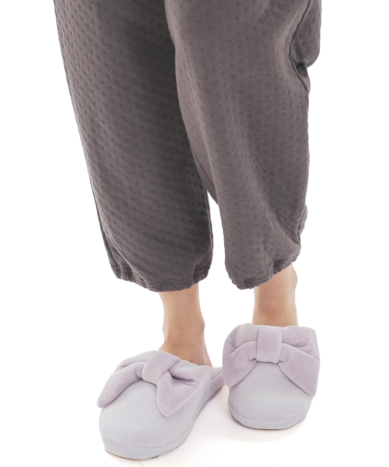 接結（綿入り）ムジフリルパジャマ_パジャマ&ルームウェア-セットアップ_チャコールグレー_5