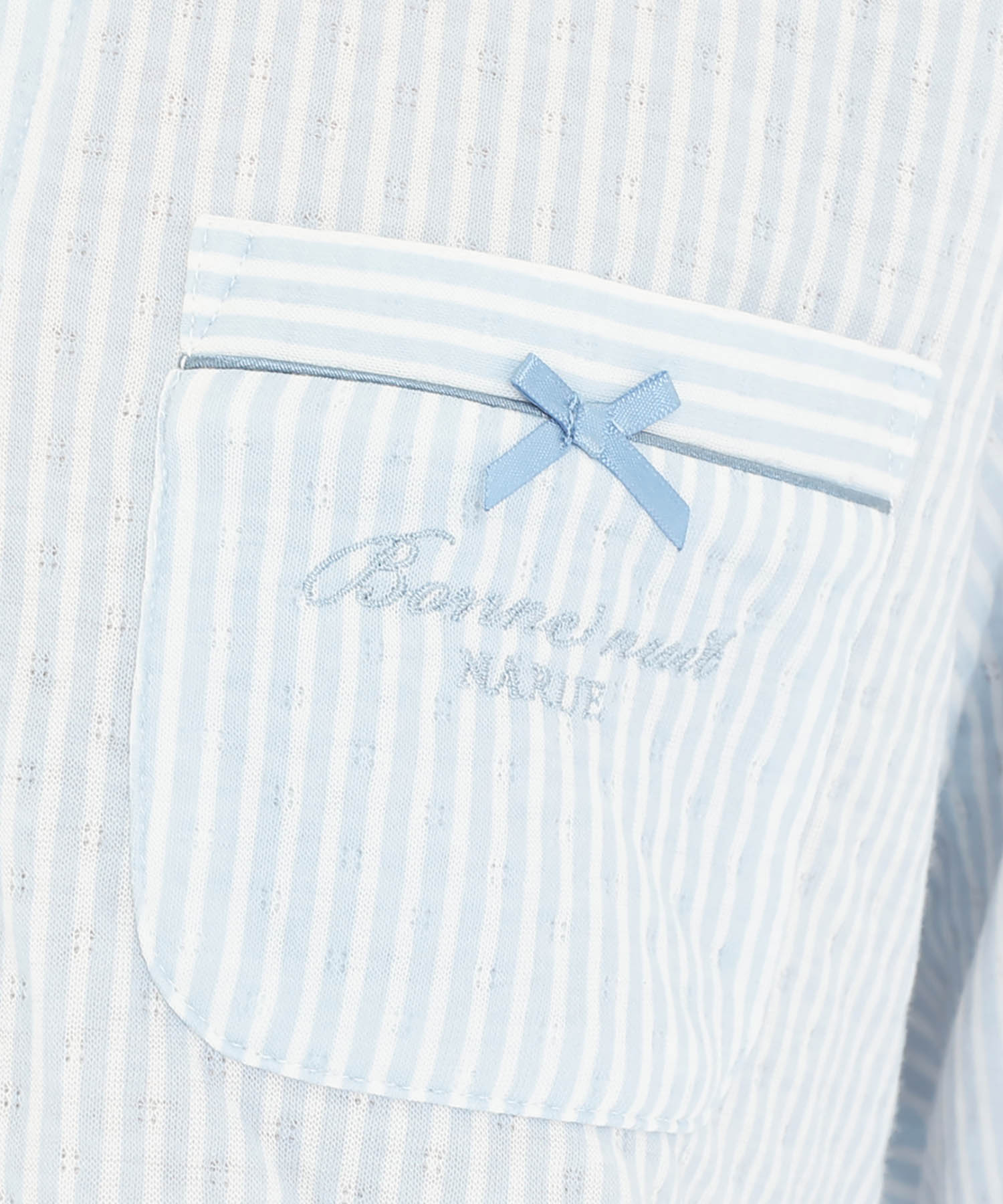 接結（綿入り）ストライプシャツパジャマ_パジャマ&ルームウェア-セットアップ_ブルー_4