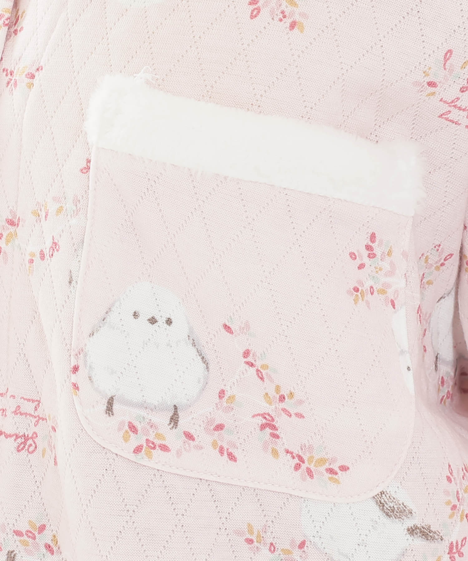  接結（綿入り）シマエナガシャツパジャマ_パジャマ&ルームウェア-セットアップ_ピンク_4