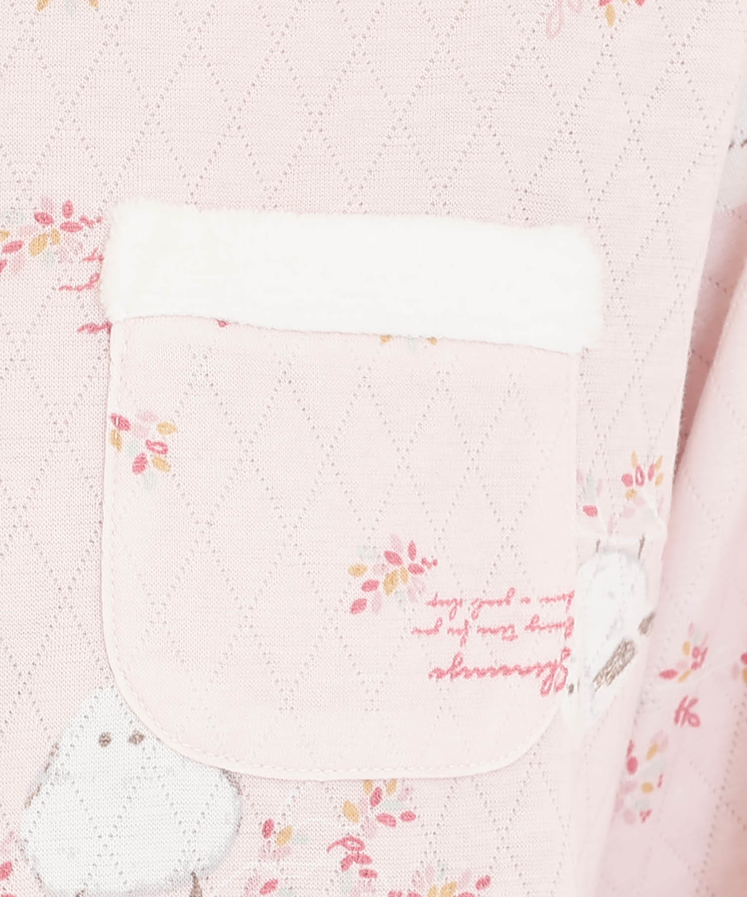 接結（綿入り）シマエナガスタンドカラーパジャマ_パジャマ&ルームウェア-セットアップ_ピンク_4