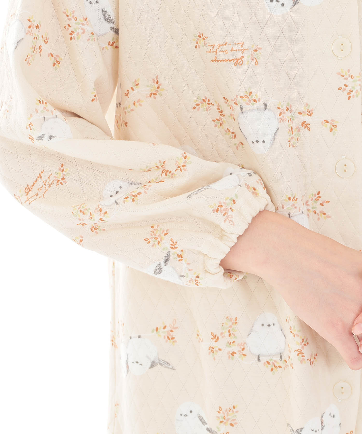 接結（綿入り）シマエナガスタンドカラーパジャマ_パジャマ&ルームウェア-セットアップ_オレンジ_5