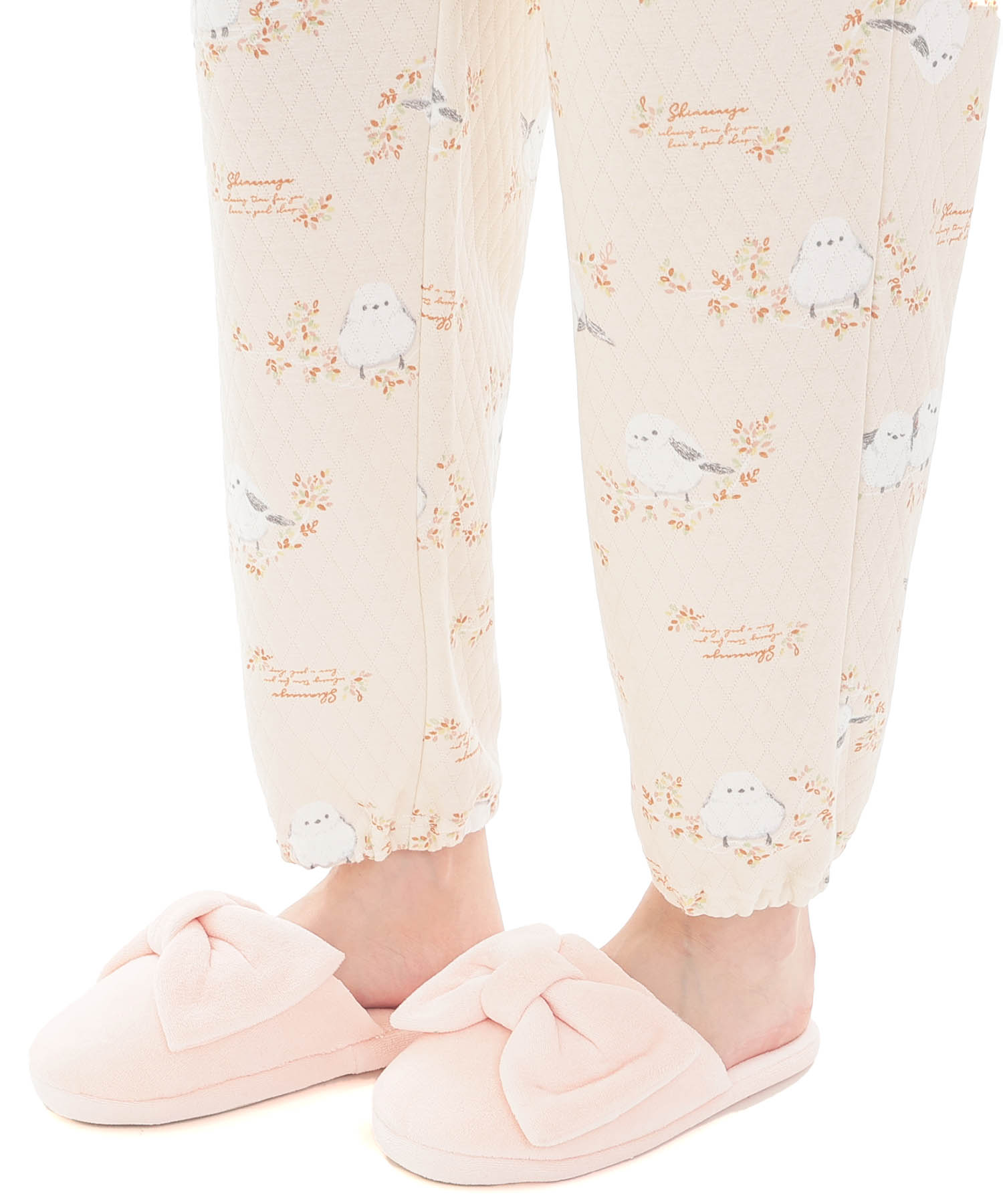 接結（綿入り）シマエナガスタンドカラーパジャマ_パジャマ&ルームウェア-セットアップ_オレンジ_6