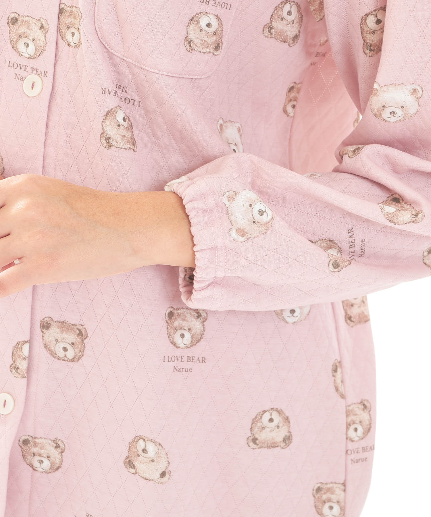 接結（綿入り）くまシャツパジャマ_パジャマ&ルームウェア-セットアップ_ピンク_5