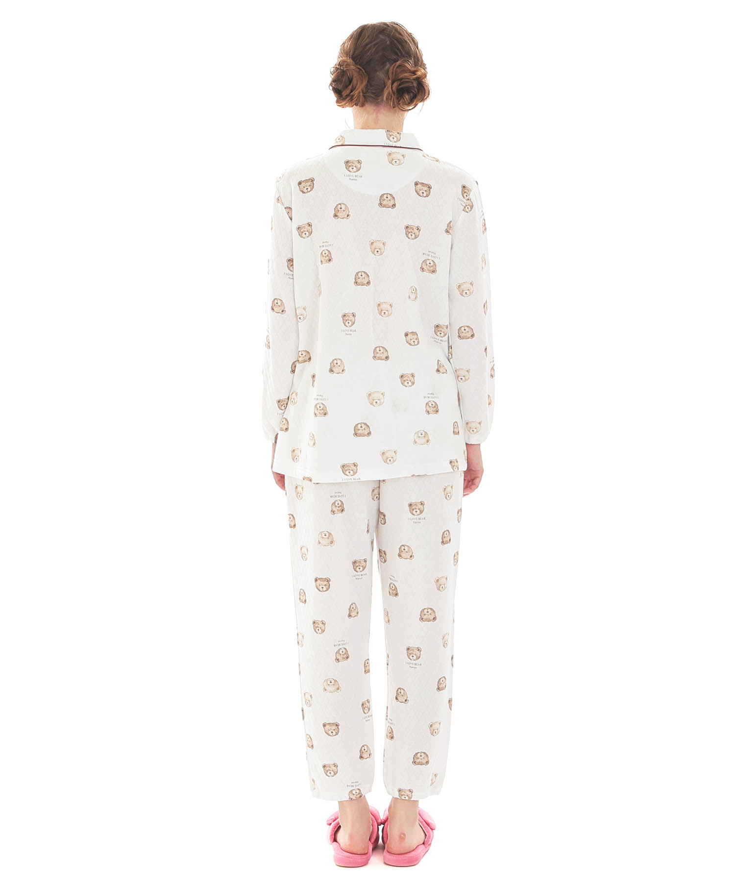 接結（綿入り）くまシャツパジャマ_パジャマ&ルームウェア-セットアップ_ホワイト_7
