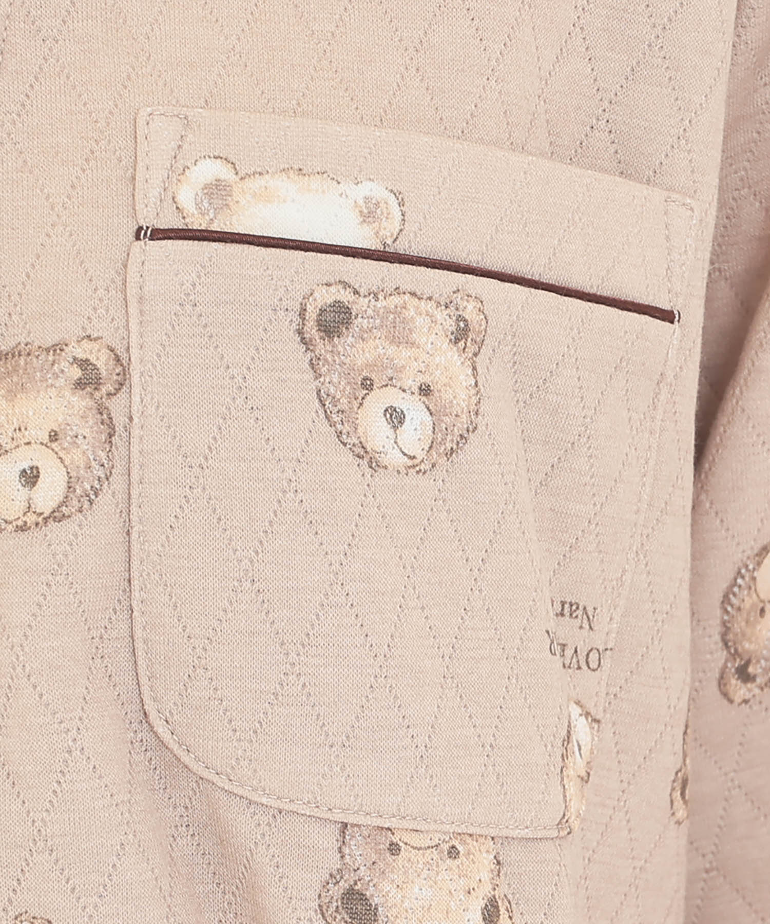 接結（綿入り）くまシャツパジャマ_パジャマ&ルームウェア-セットアップ_ベージュ_4