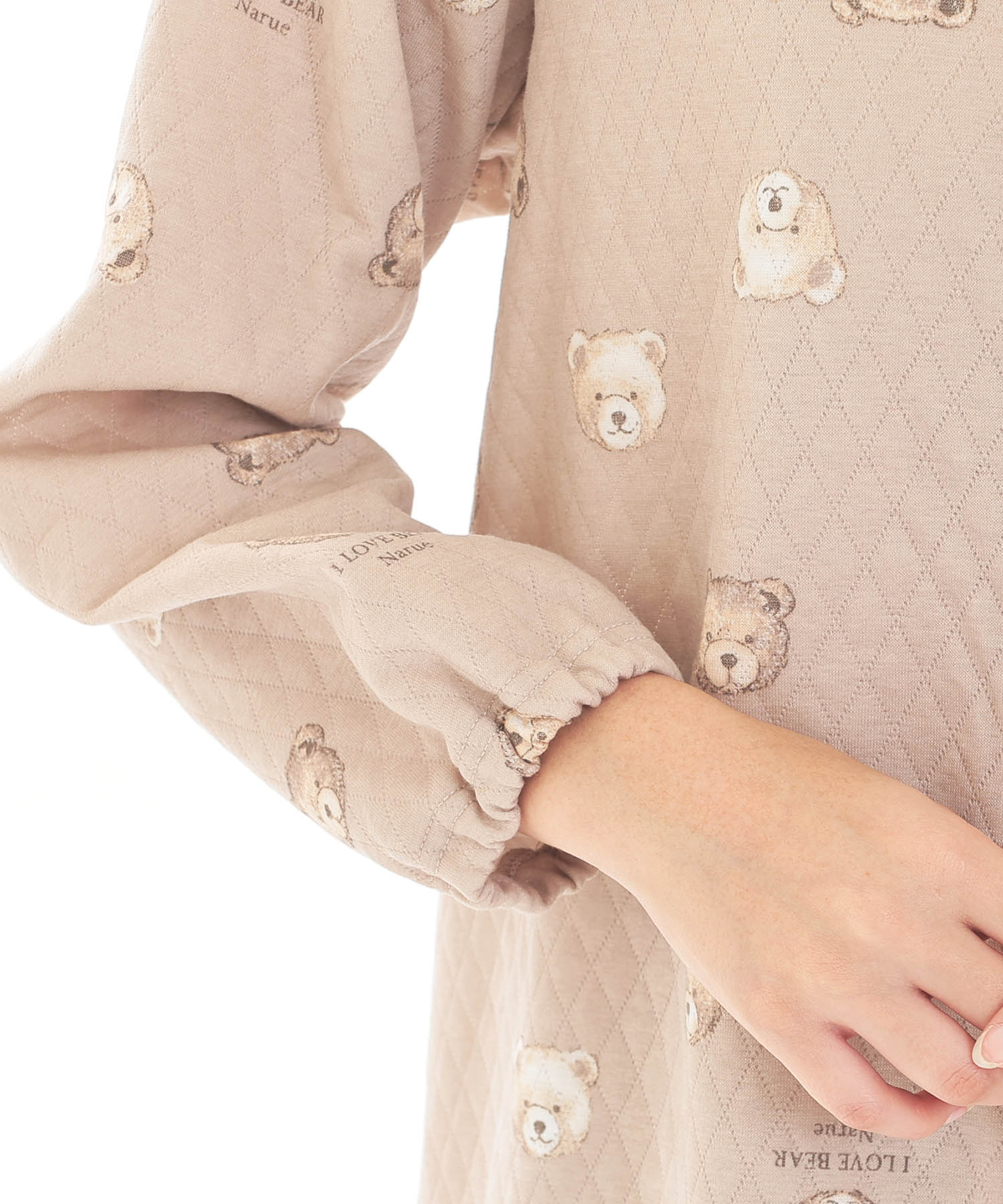 接結（綿入り）くまシャツパジャマ_パジャマ&ルームウェア-セットアップ_ベージュ_5