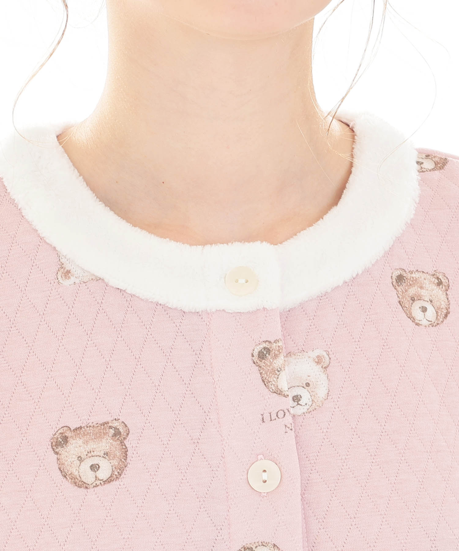 接結（綿入り）くまペプラムパジャマ_パジャマ&ルームウェア-セットアップ_ピンク_3