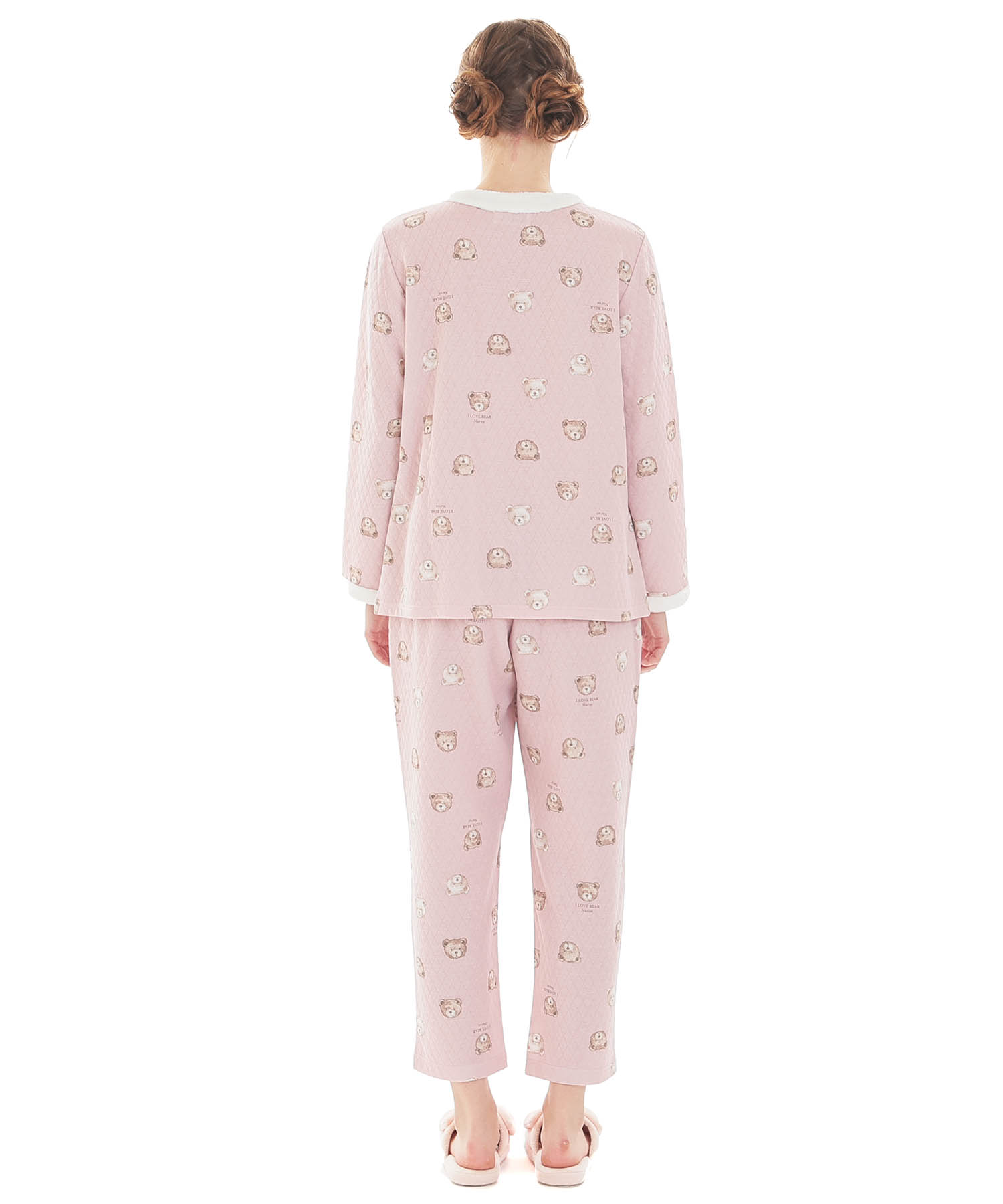 接結（綿入り）くまペプラムパジャマ_パジャマ&ルームウェア-セットアップ_ピンク_6