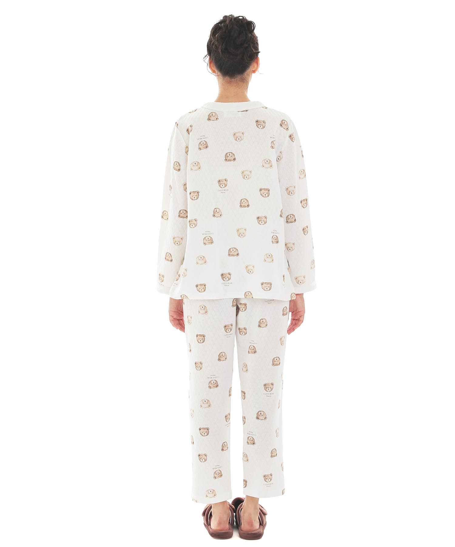 接結（綿入り）くまペプラムパジャマ_パジャマ&ルームウェア-セットアップ_ホワイト_6