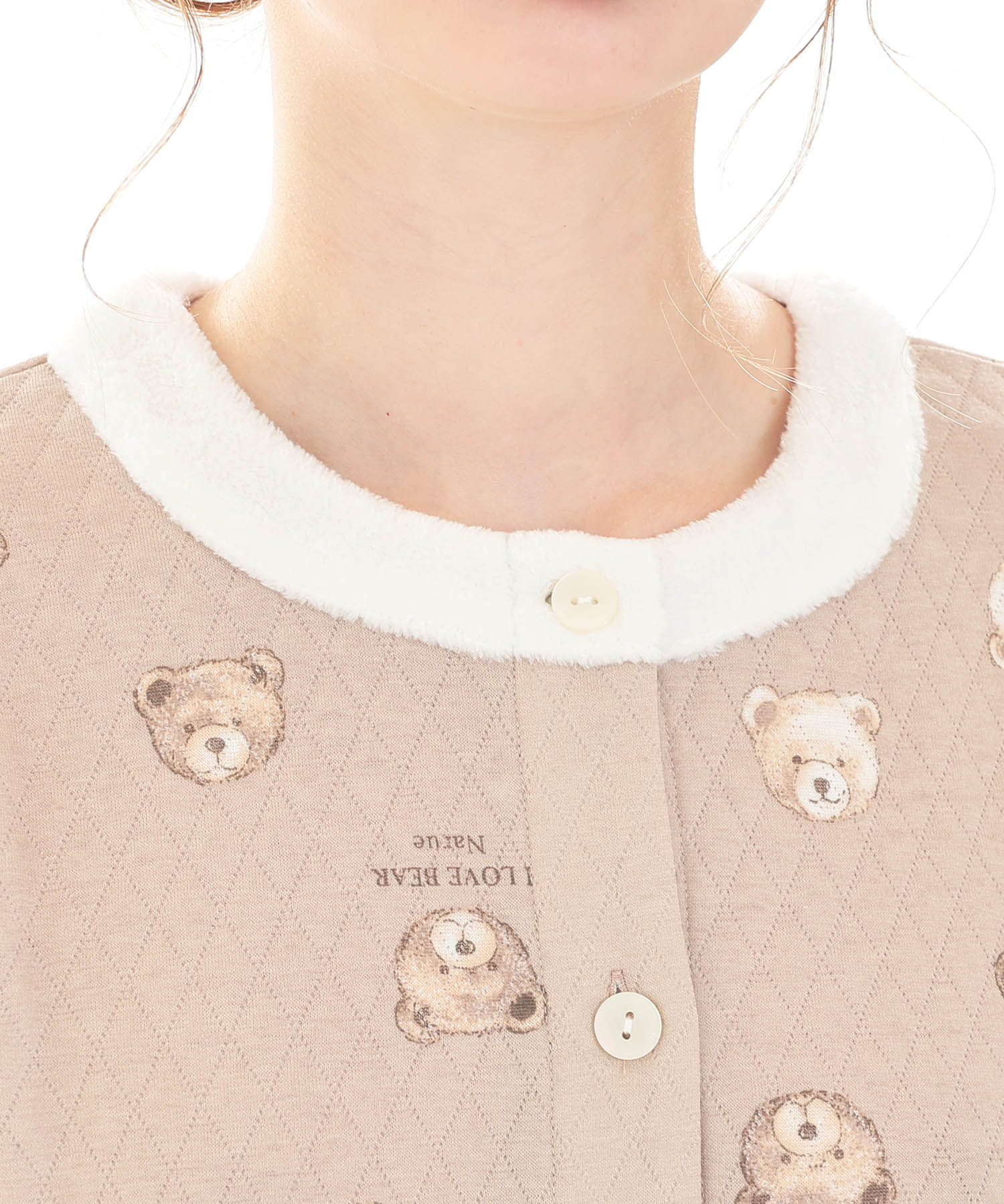 接結（綿入り）くまペプラムパジャマ_パジャマ&ルームウェア-セットアップ_ベージュ_3