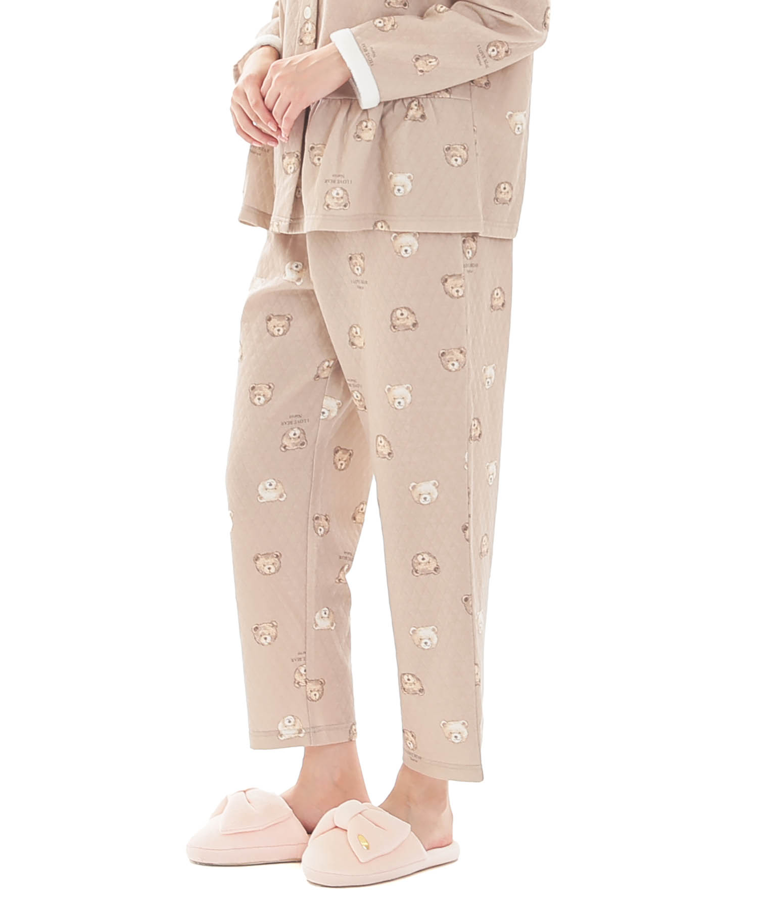 接結（綿入り）くまペプラムパジャマ_パジャマ&ルームウェア-セットアップ_ベージュ_5