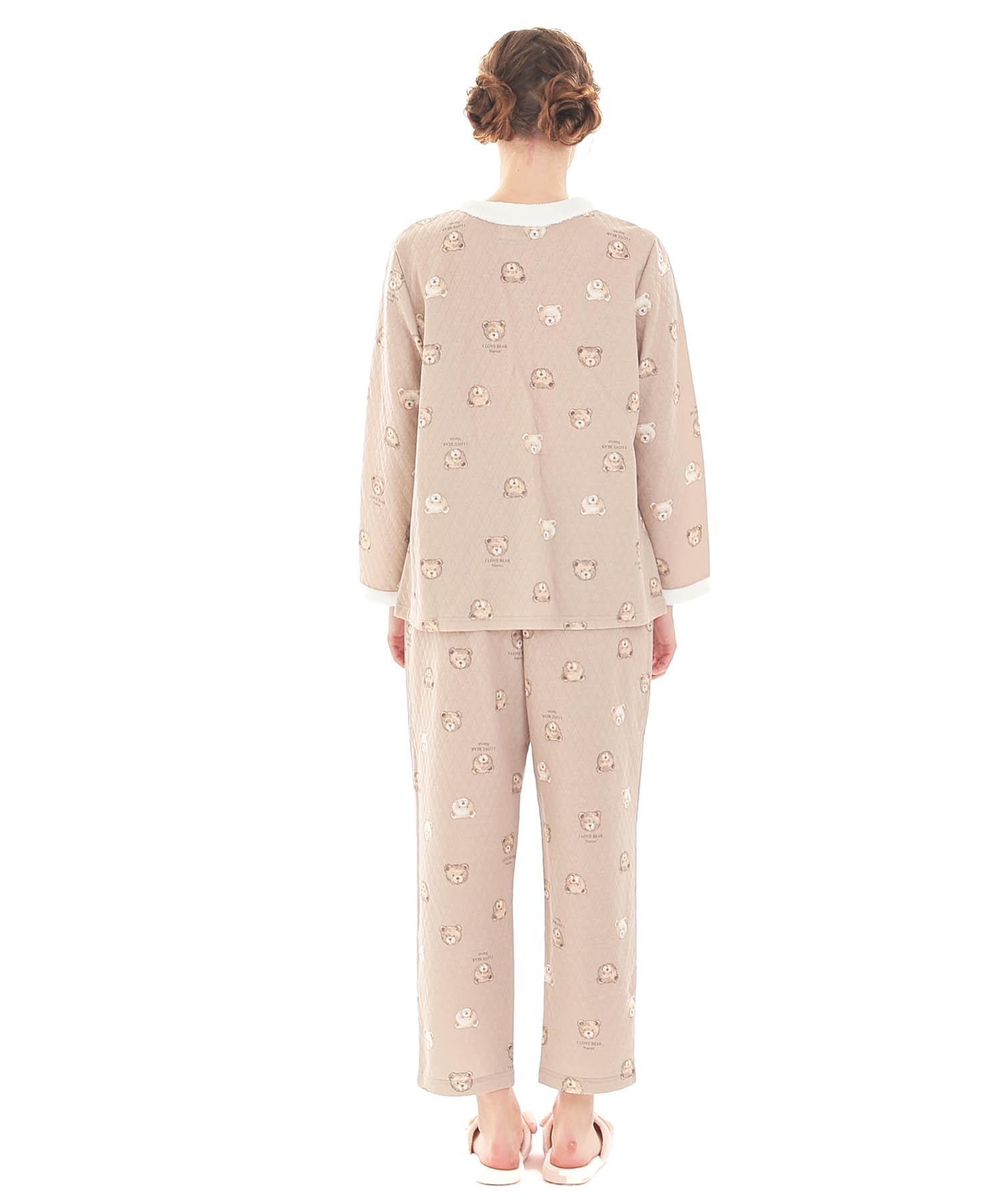 接結（綿入り）くまペプラムパジャマ_パジャマ&ルームウェア-セットアップ_ベージュ_6